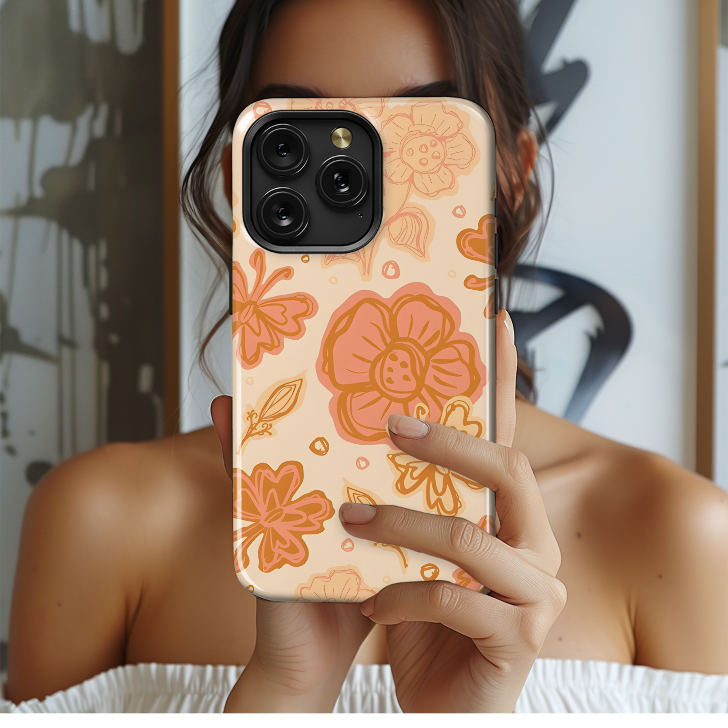 Boho Flower Phone Case iPhone Samsung Cover Pixel 3501