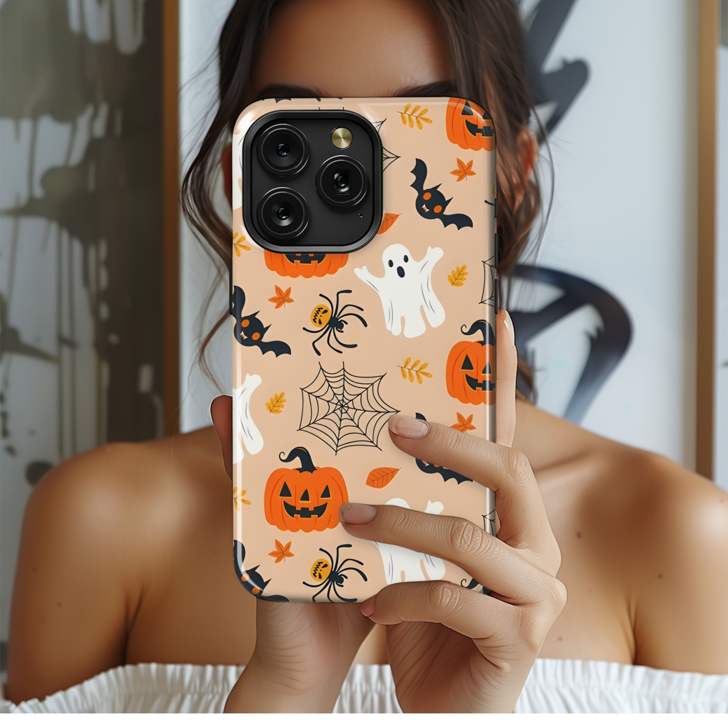 Boho Halloween Seamless Pattern Phone Case iPhone Samsung Cover Pixel 2298