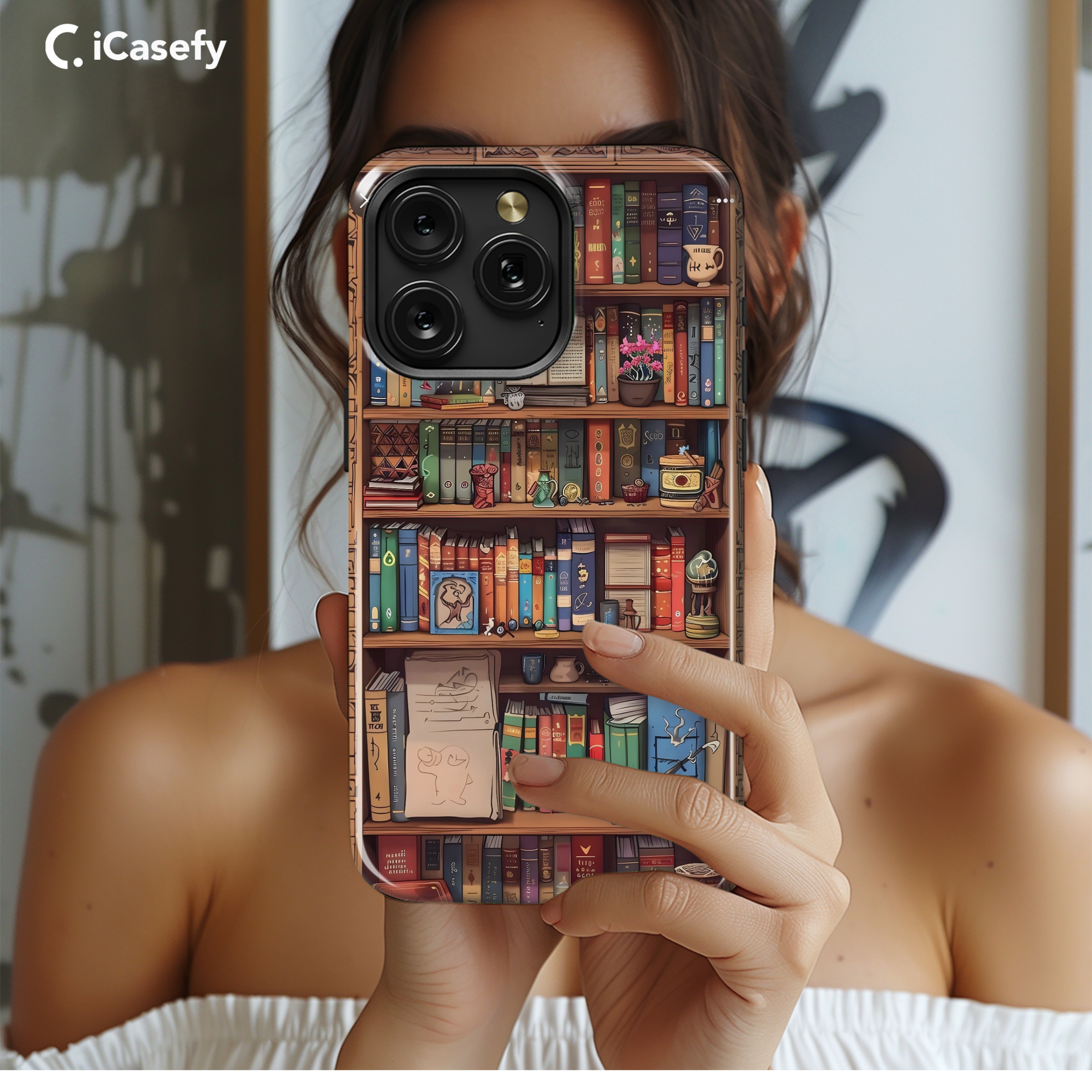 Book Lover Bookshelf Phone Case iPhone Samsung Cover Pixel 1760