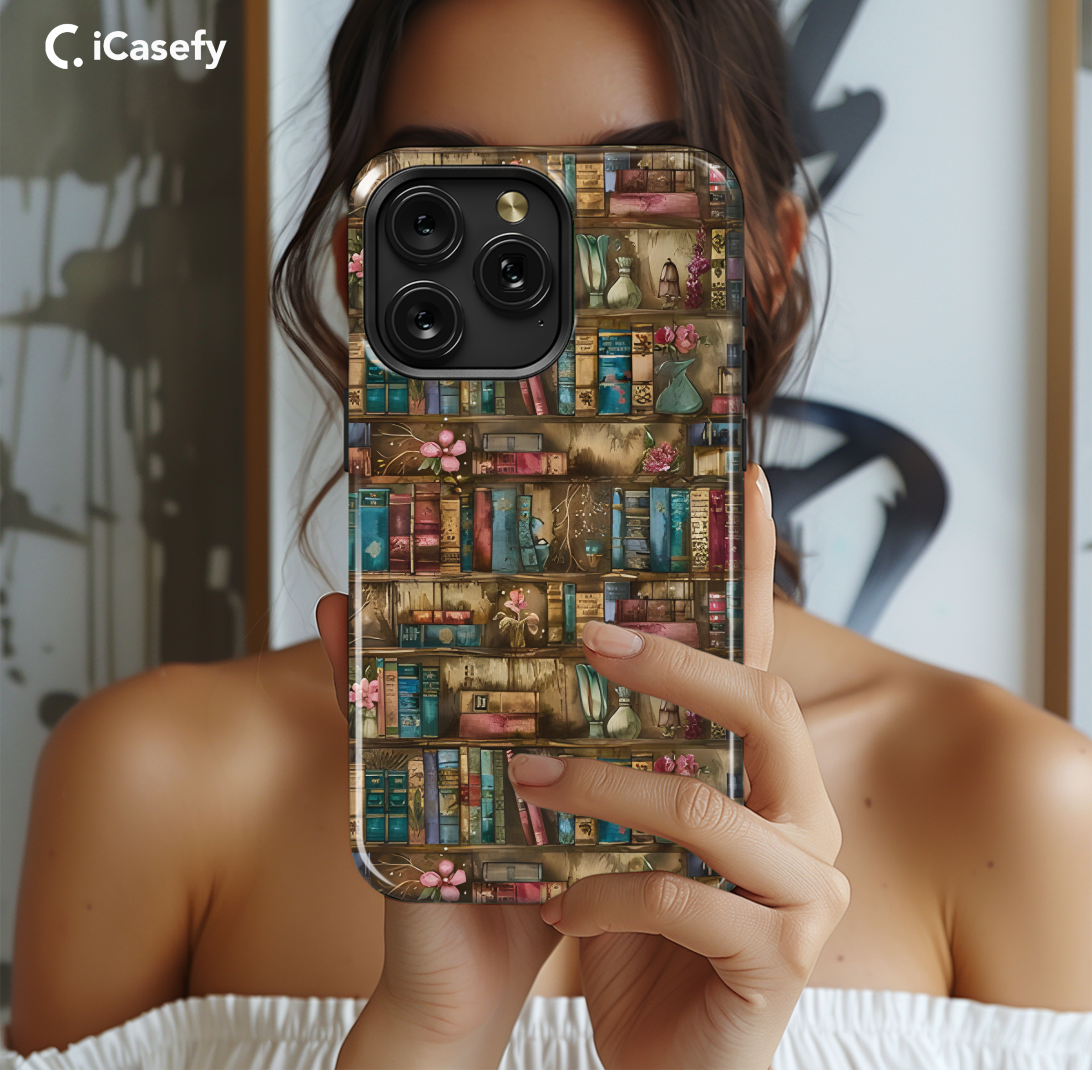 Book Lover Bookshelf Phone Case iPhone Samsung Cover Pixel 1761