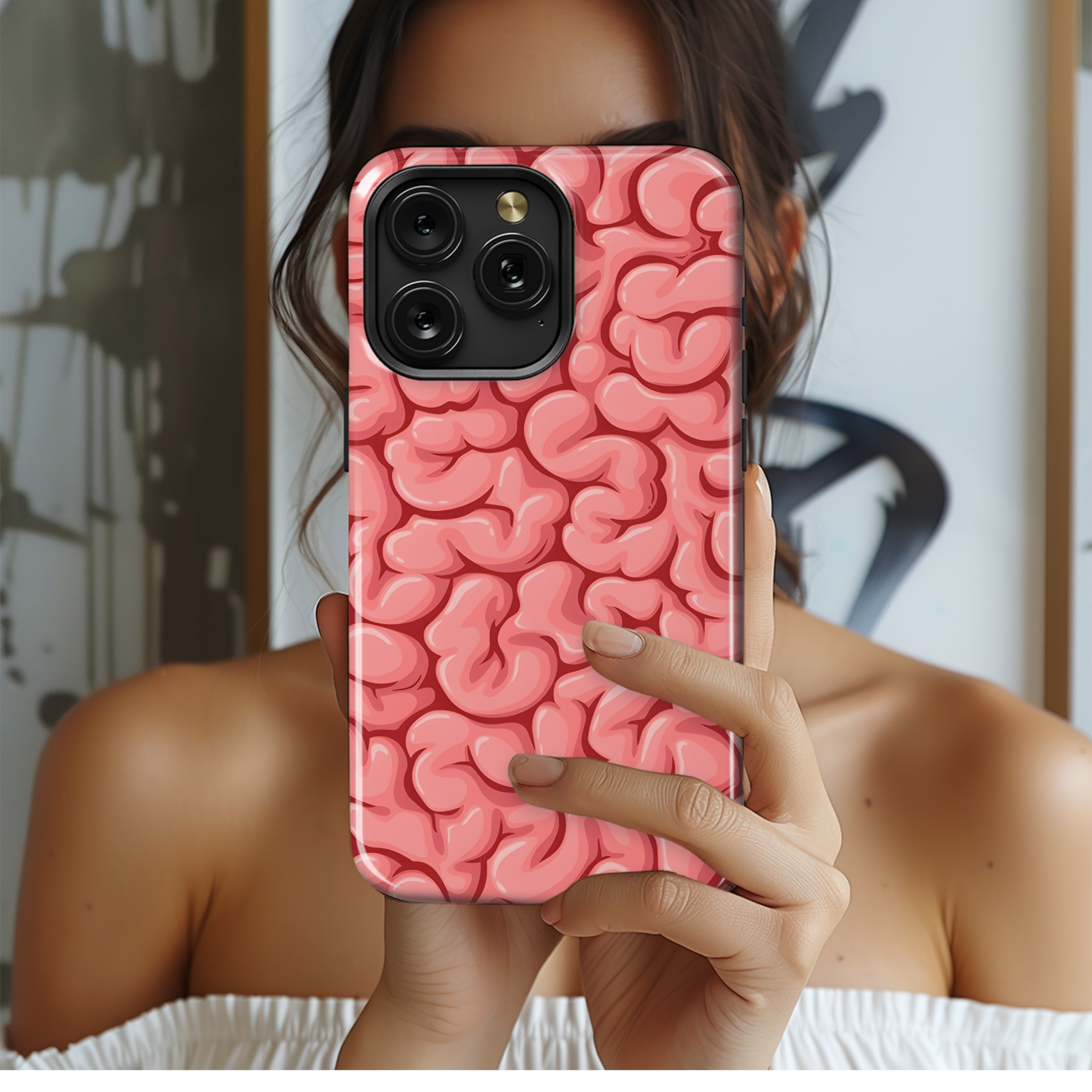 Brain Cartoon Phone Case iPhone Samsung Cover Pixel 2516