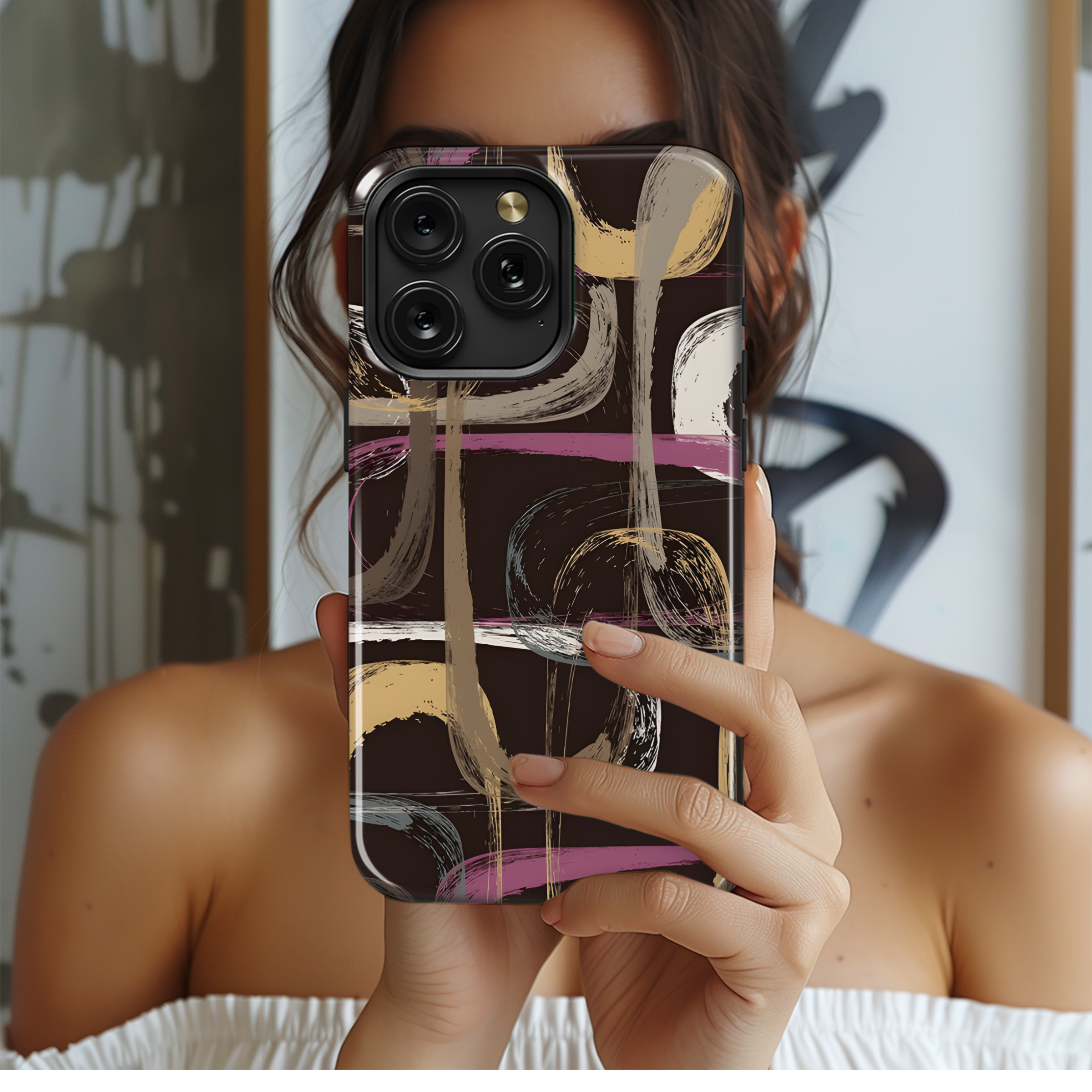 Bright Brush Texture Phone Case iPhone Samsung Cover Pixel 2585