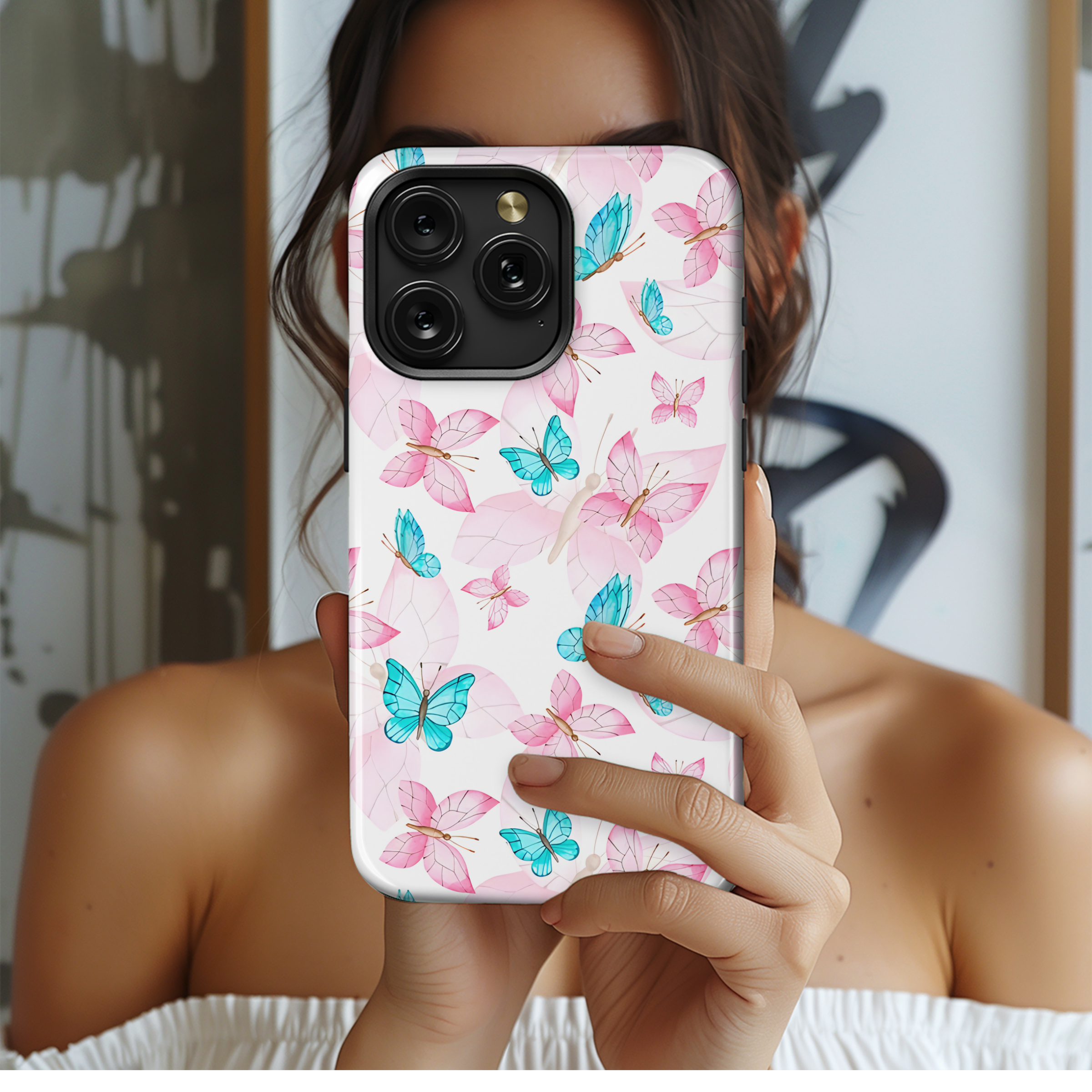 Butterfly Watercolor Phone Case iPhone Samsung Cover Pixel 3957