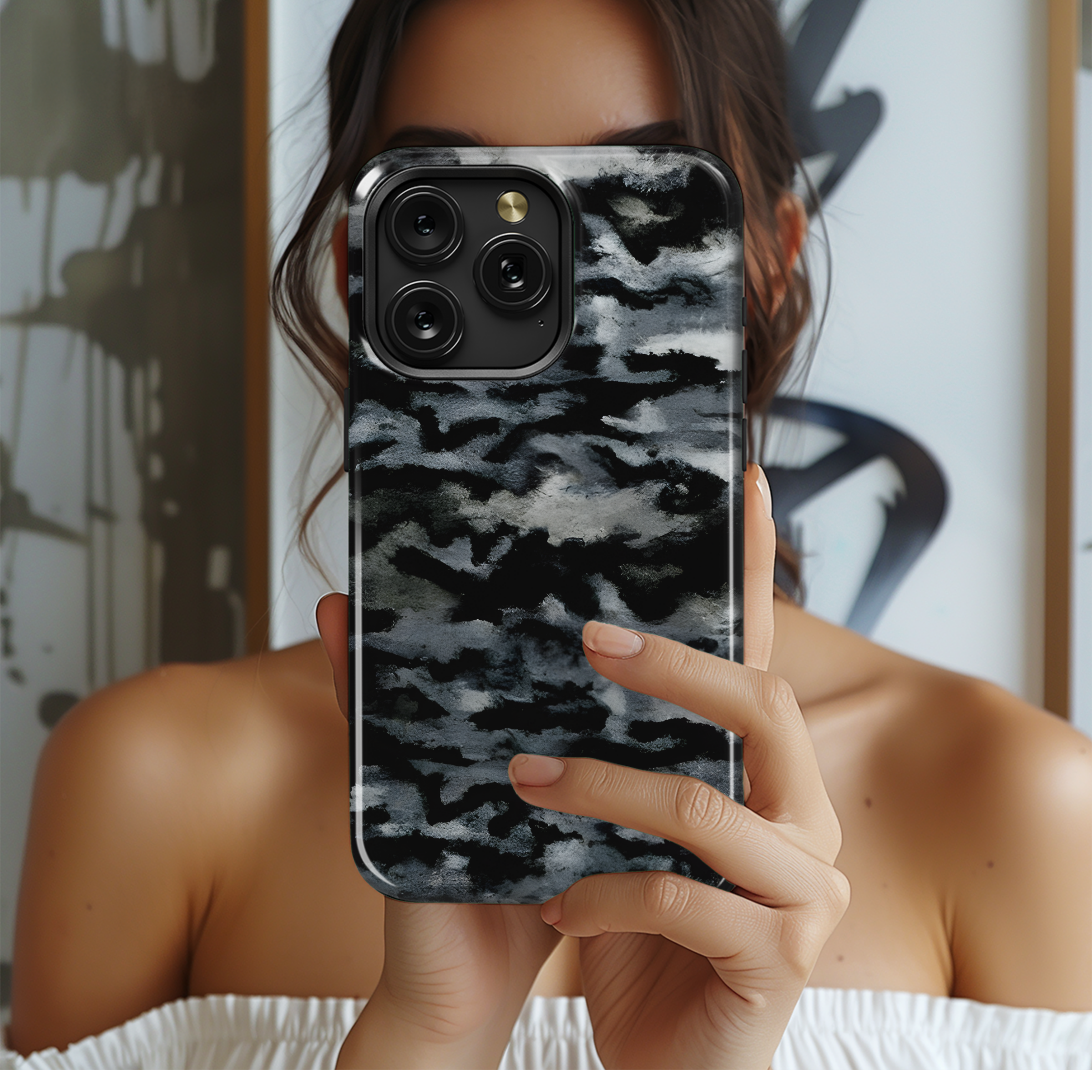 Camouflage Oil Painting Phone Case iPhone Samsung Cover Pixel 2942