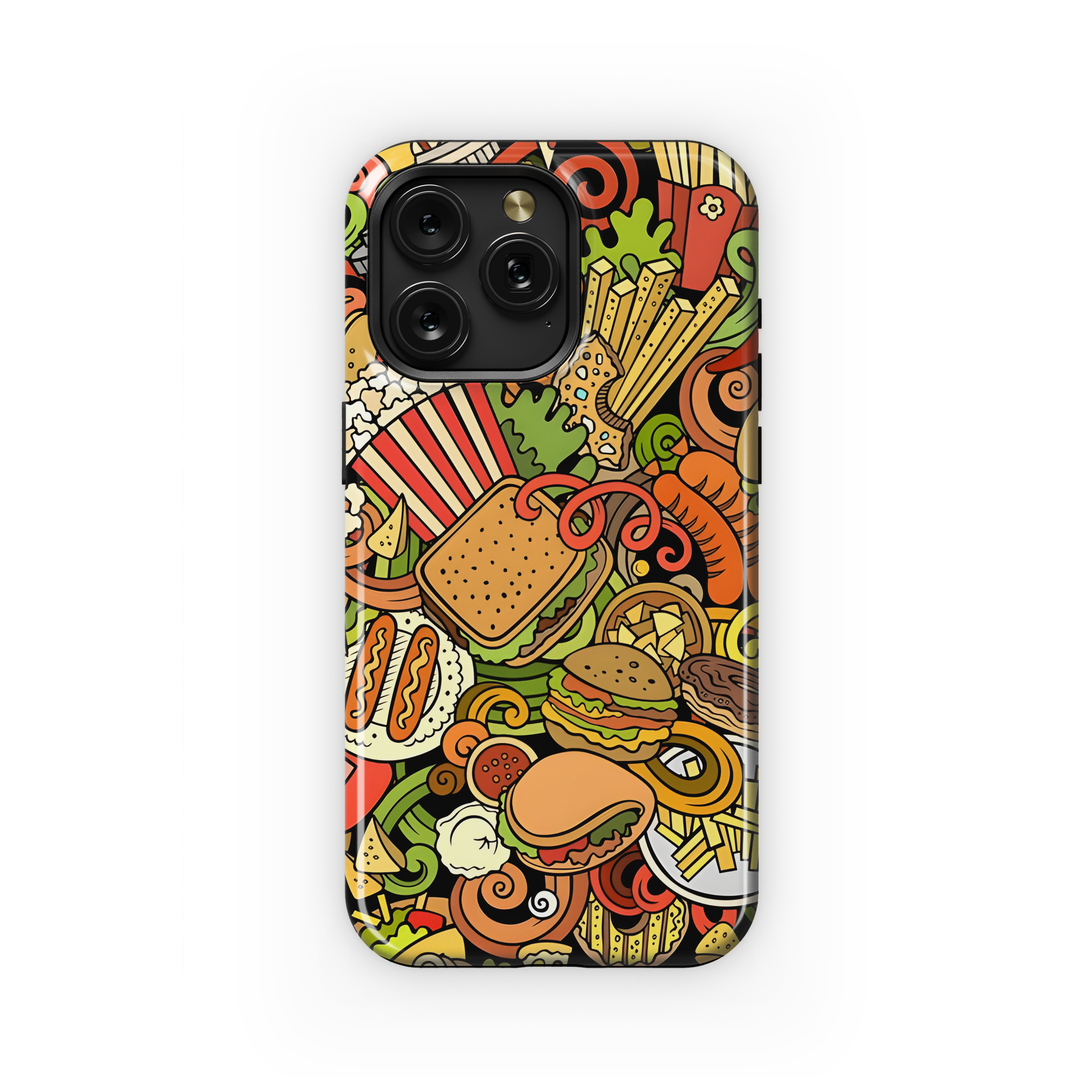 Cartoon Fastfood Doodle Phone Case iPhone Samsung Cover Pixel 2828