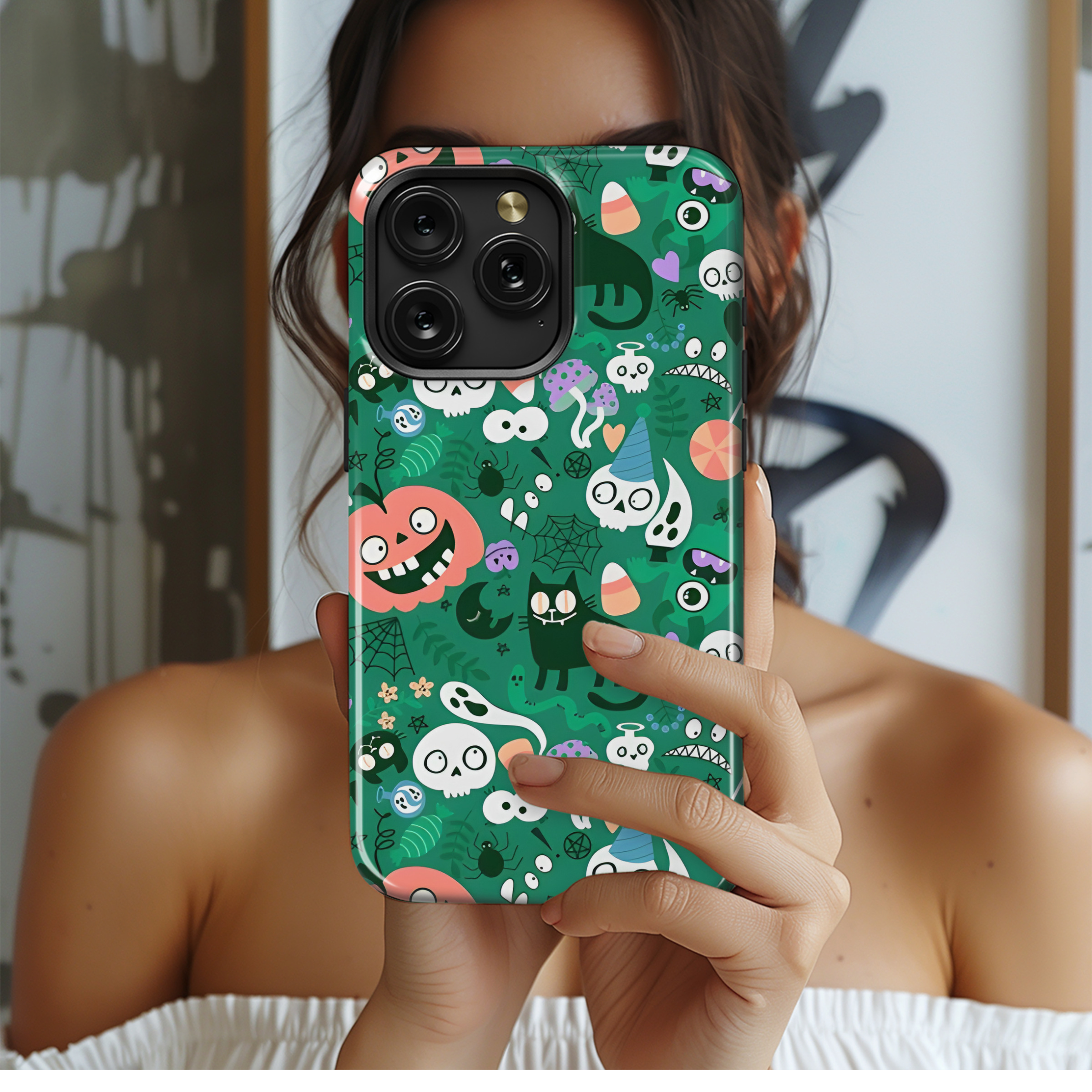 Cartoon Halloween Phone Case iPhone Samsung Cover Pixel 3182