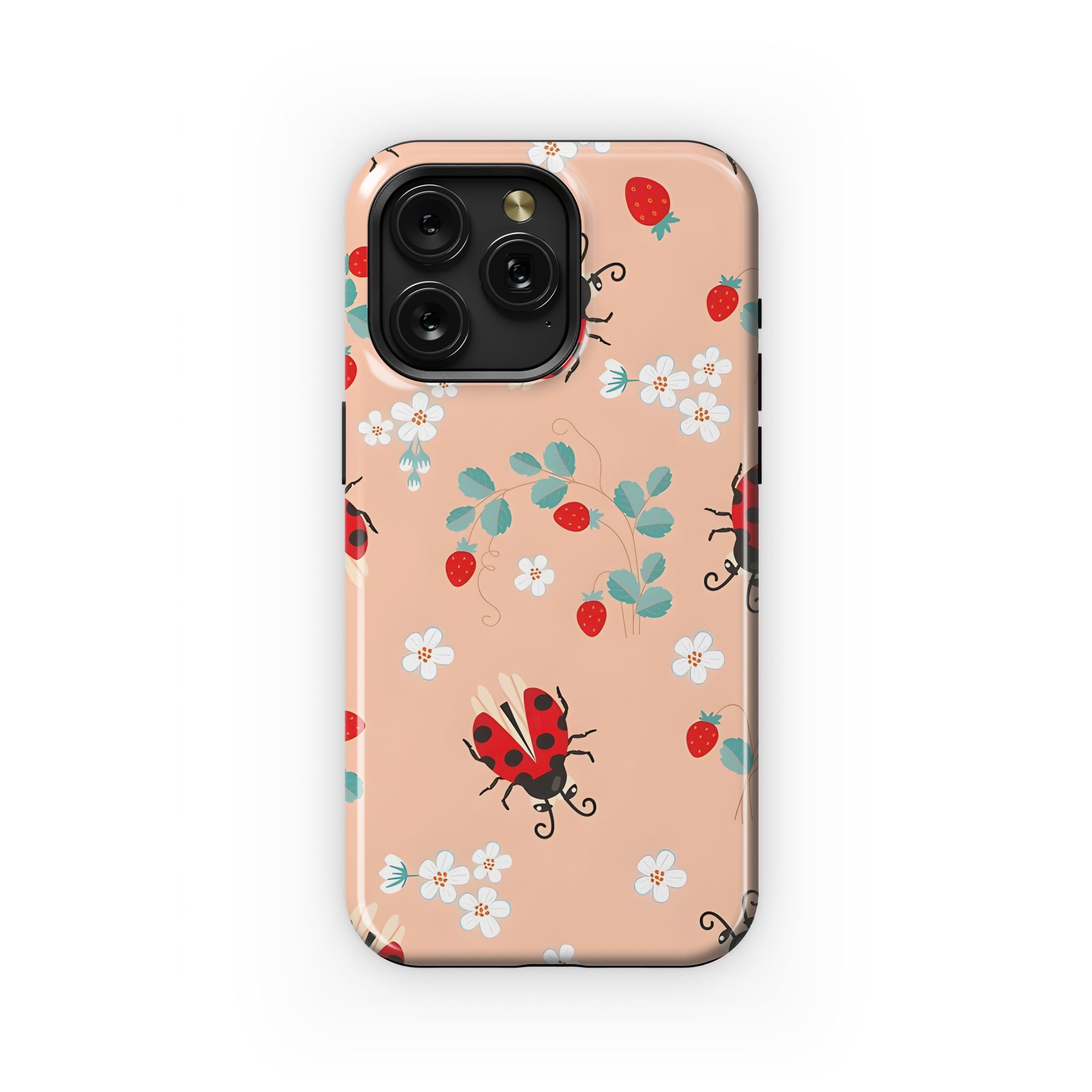 Cartoon ladybug strawberry Phone Case iPhone Samsung Cover Pixel 2858