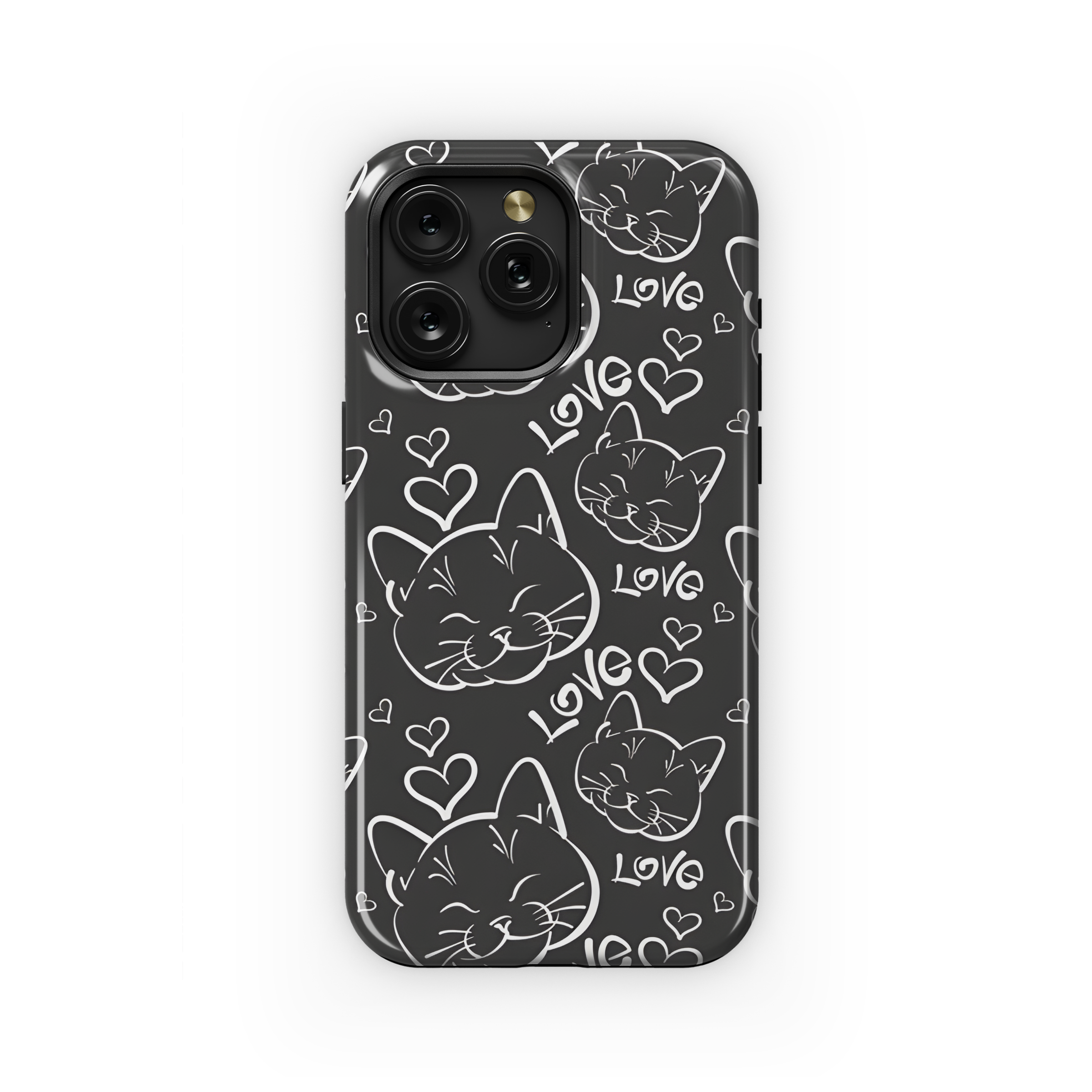 Cat Love Line Art Phone Case iPhone Samsung Cover Pixel 2660