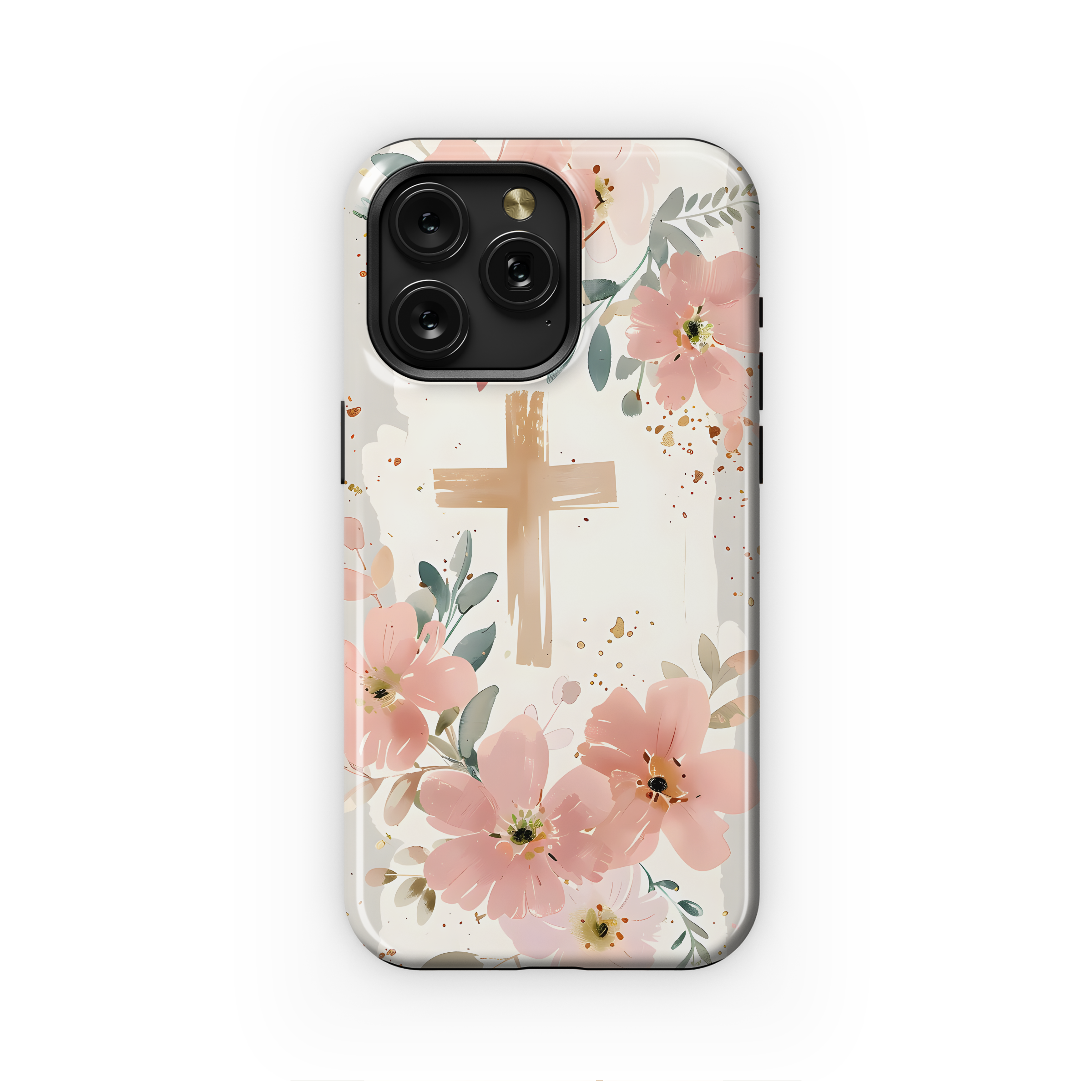 Catholic Christian Jesus Cross Floral Phone Case iPhone Samsung Cover Pixel 2002