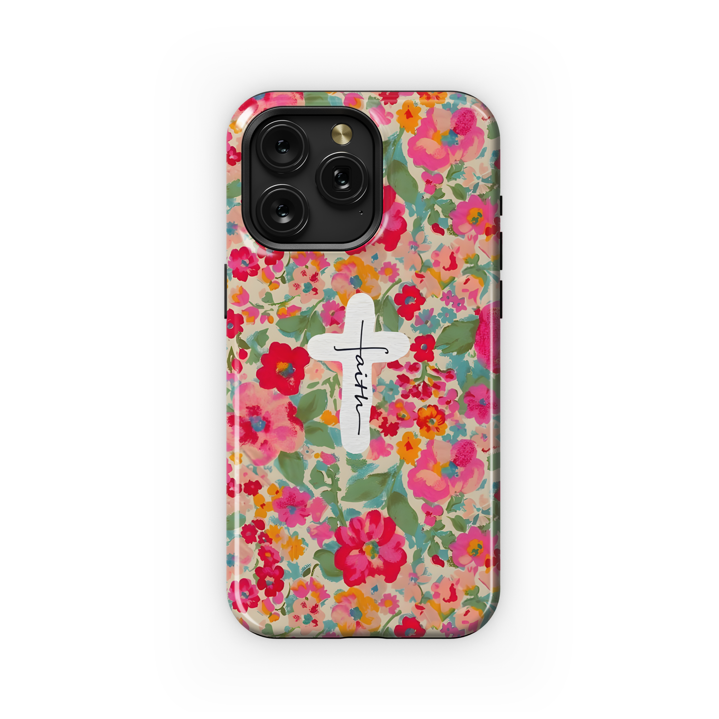 Catholic Christian Jesus Cross Floral Phone Case iPhone Samsung Cover Pixel 2003