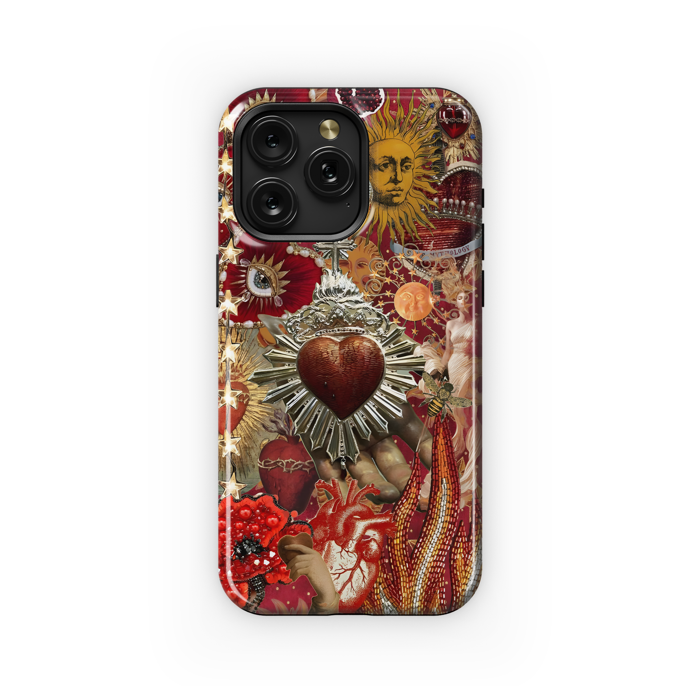 Catholic Christian Jesus Red Heart Phone Case iPhone Samsung Cover Pixel 2000