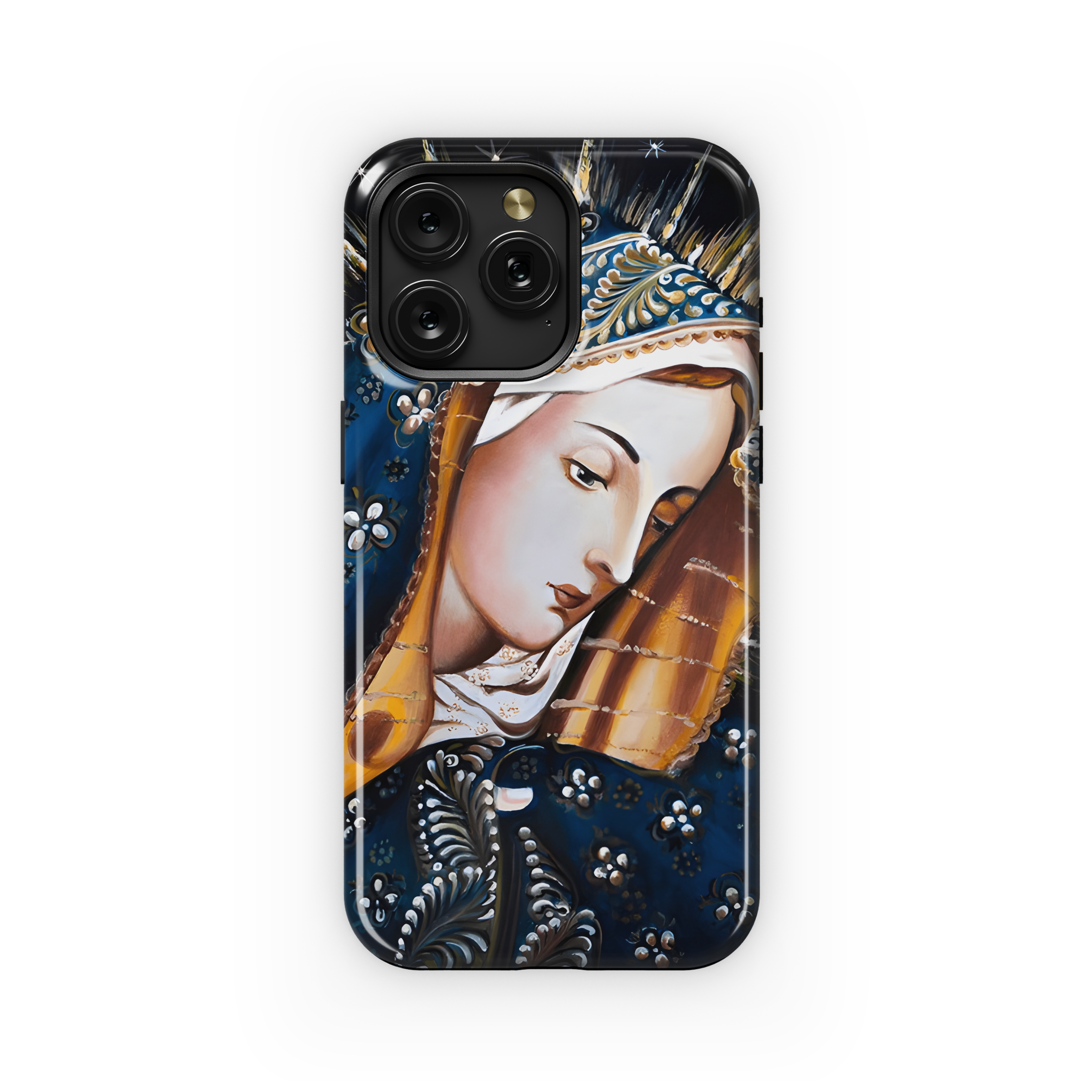 Catholic Mary Nativity Icon Oil Canvas Phone Case iPhone Samsung Cover Pixel 2092