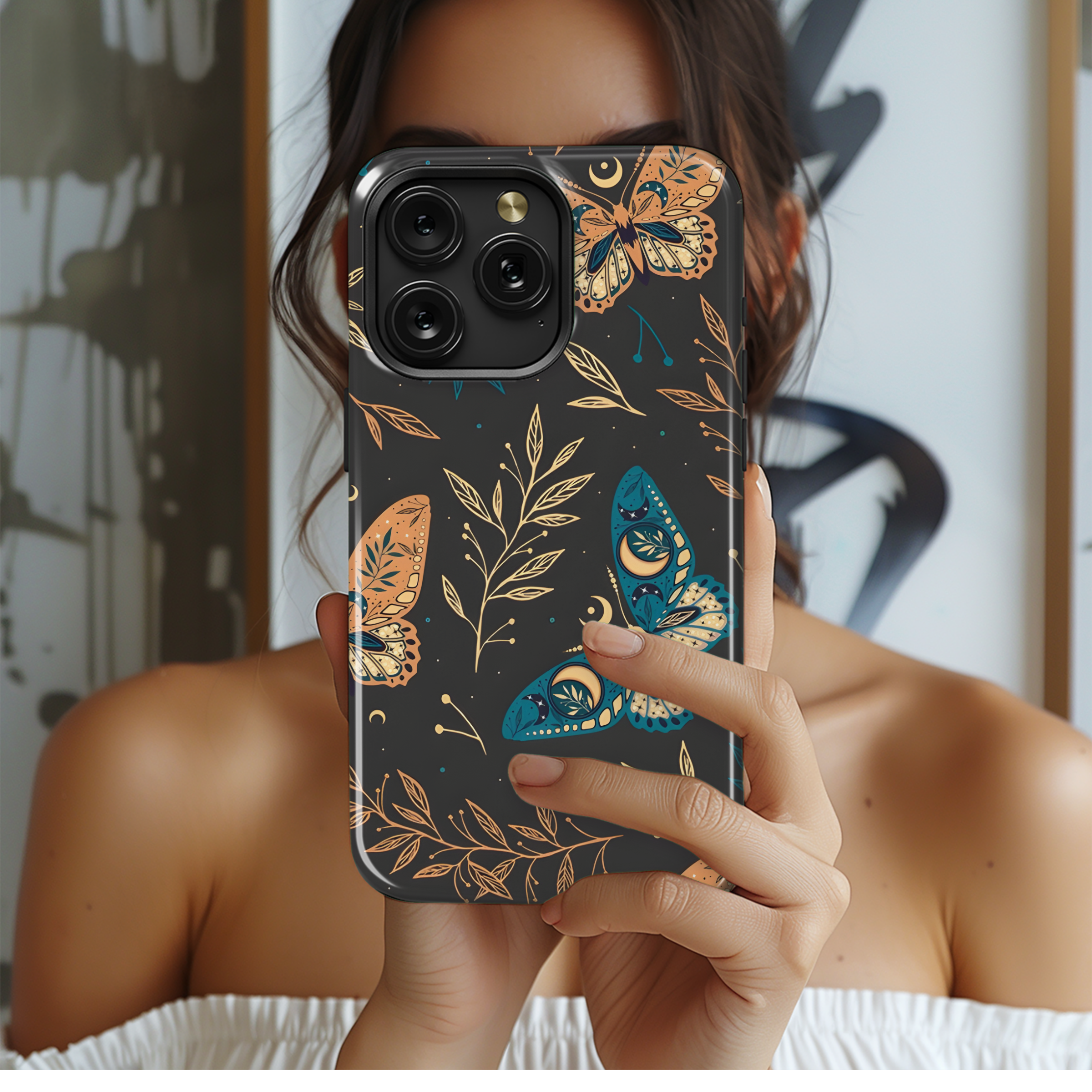 Celestial Boho with Stars and Butterflies Phone Case iPhone Samsung Cover Pixel 2724