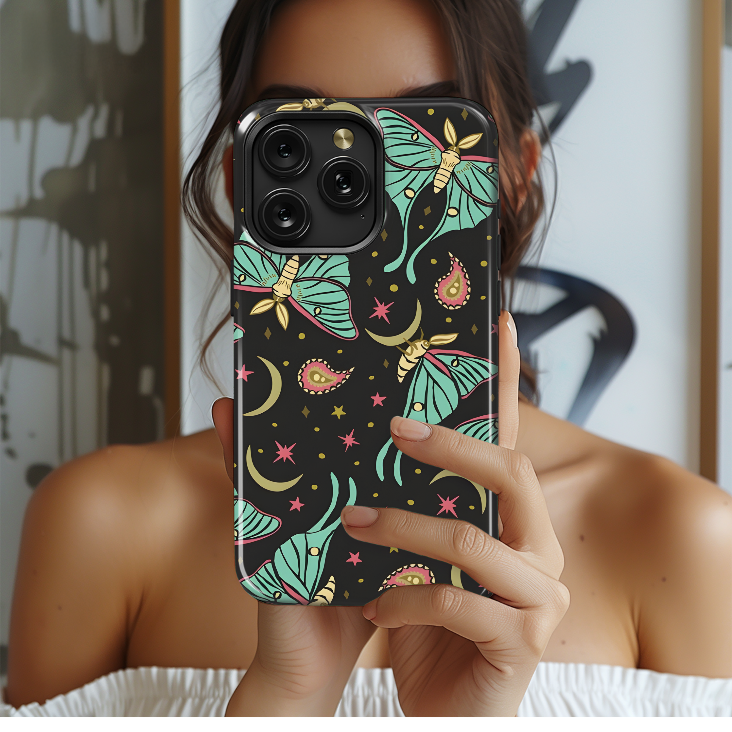 Celestial Moth Paisley Phone Case iPhone Samsung Cover Pixel 2725