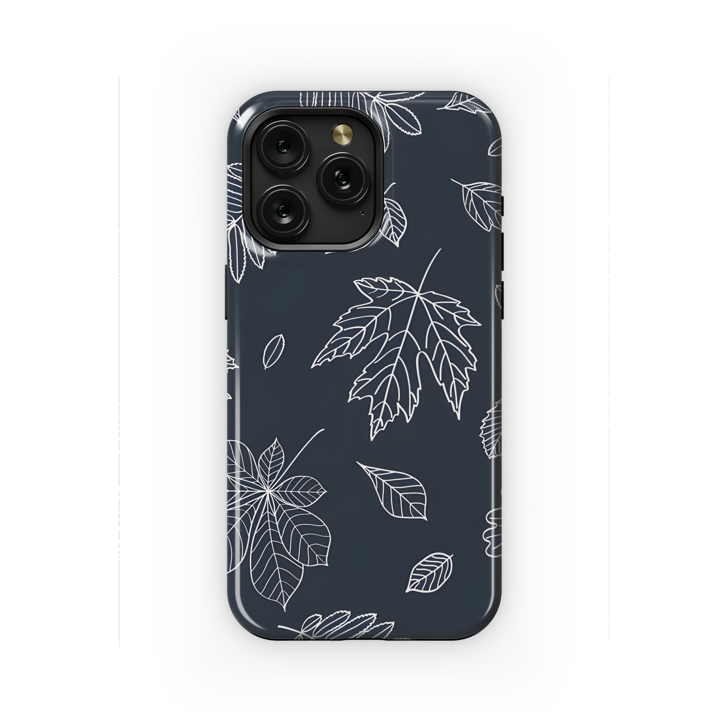 Chalkboard Fall Leaves Pattern Phone Case iPhone Samsung Cover Pixel 2292