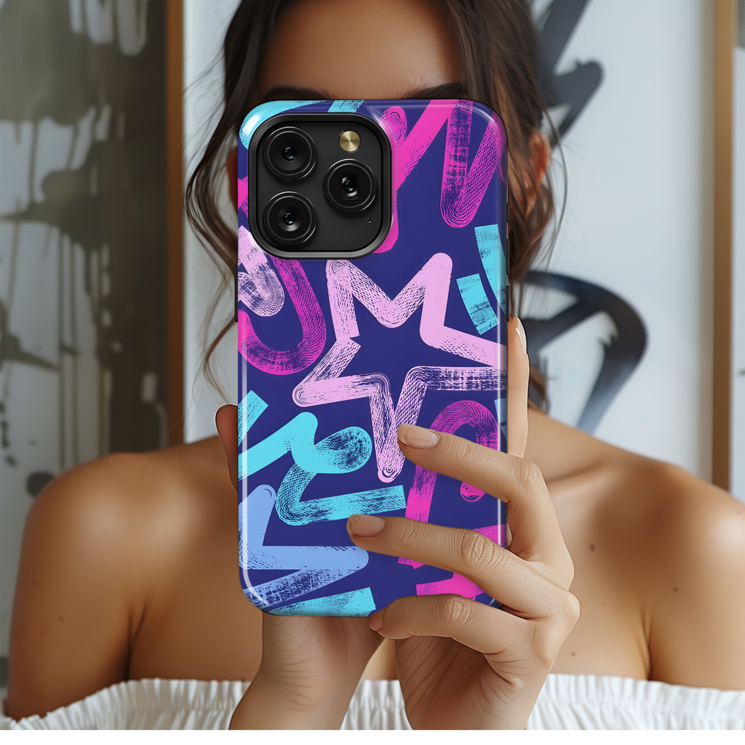 Chaotic with Hearts Phone Case iPhone Samsung Cover Pixel 2606