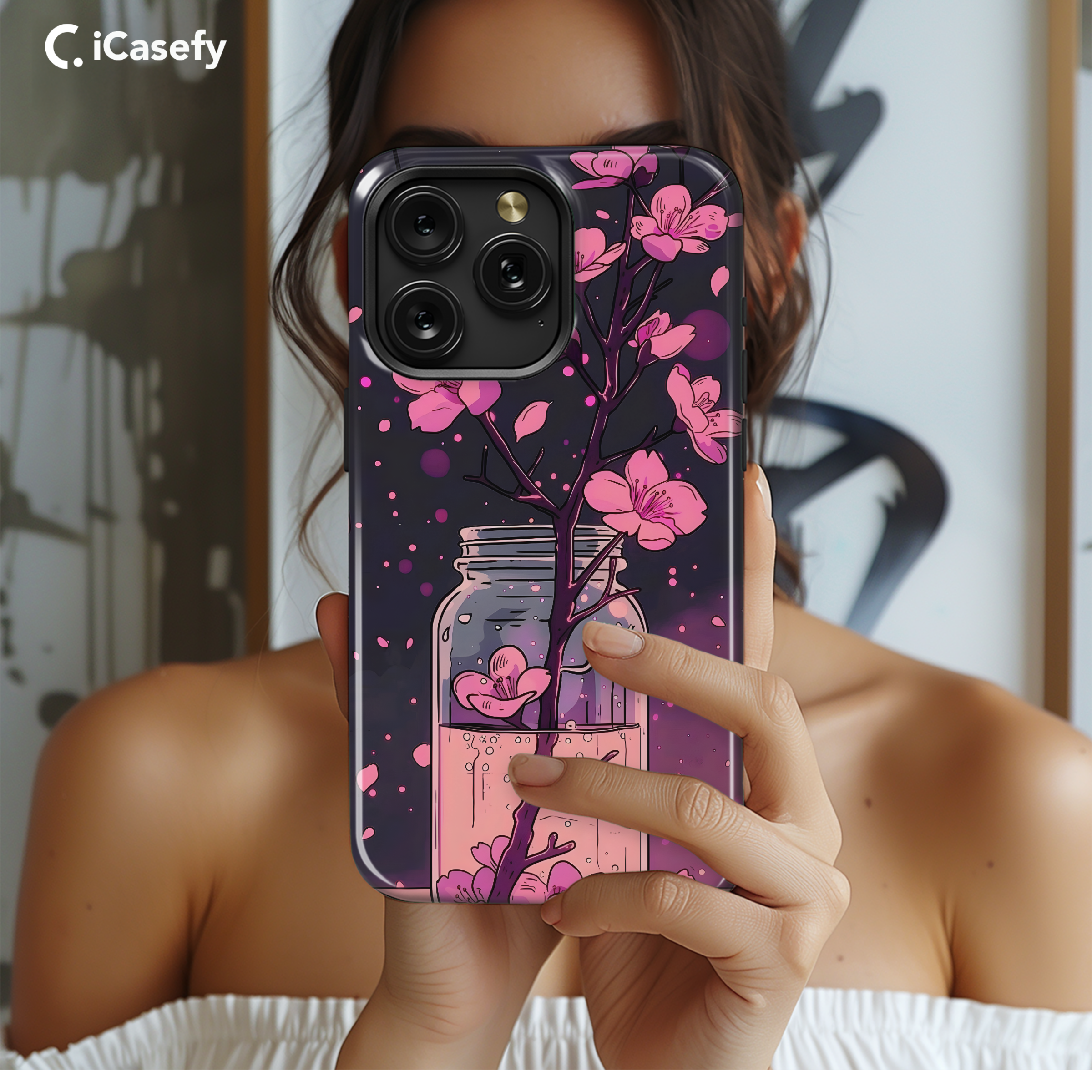 Cherry Blossom Sakura Nighty Vase Phone Case iPhone Samsung Cover Pixel 1908