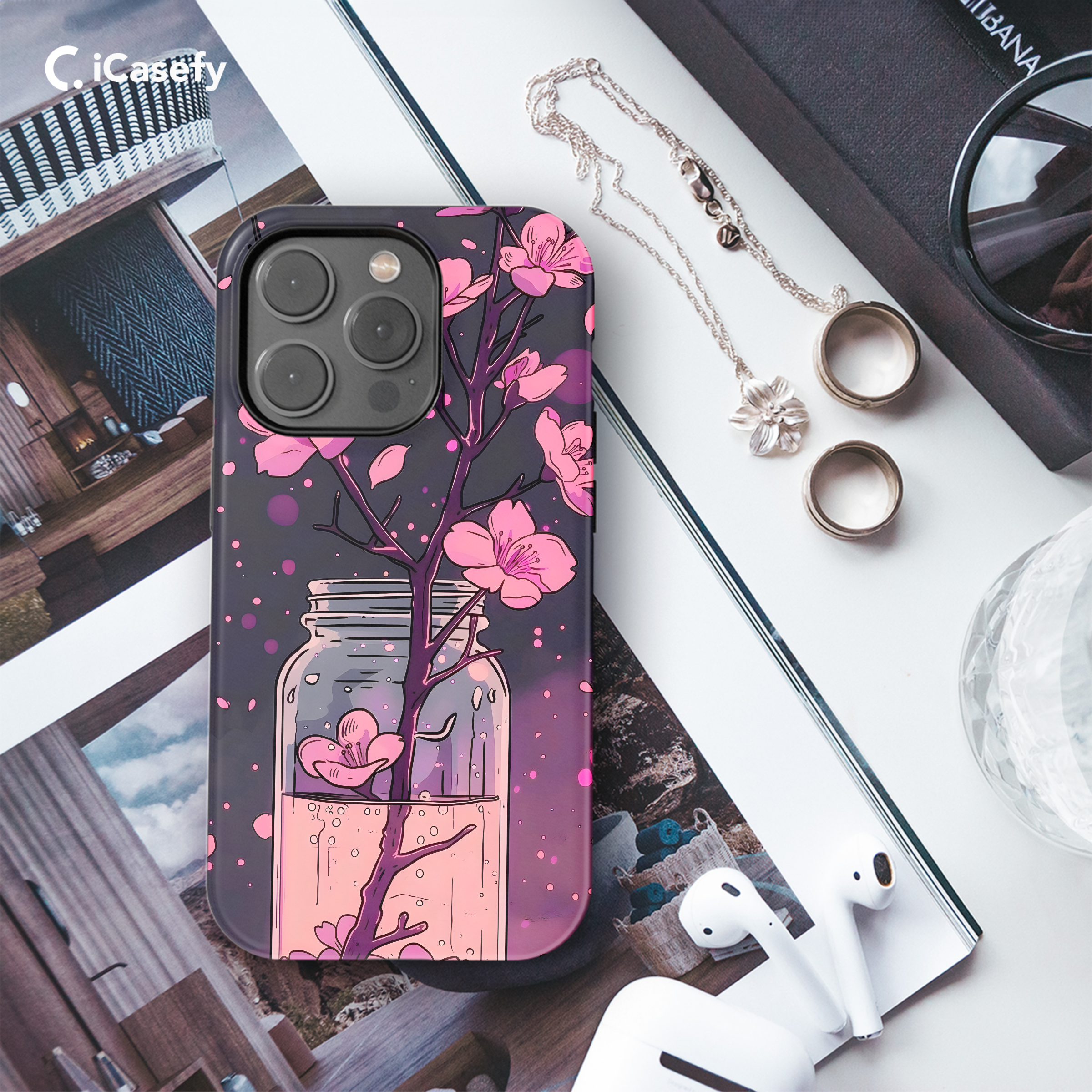 Cherry Blossom Sakura Nighty Vase Phone Case iPhone Samsung Cover Pixel 1908