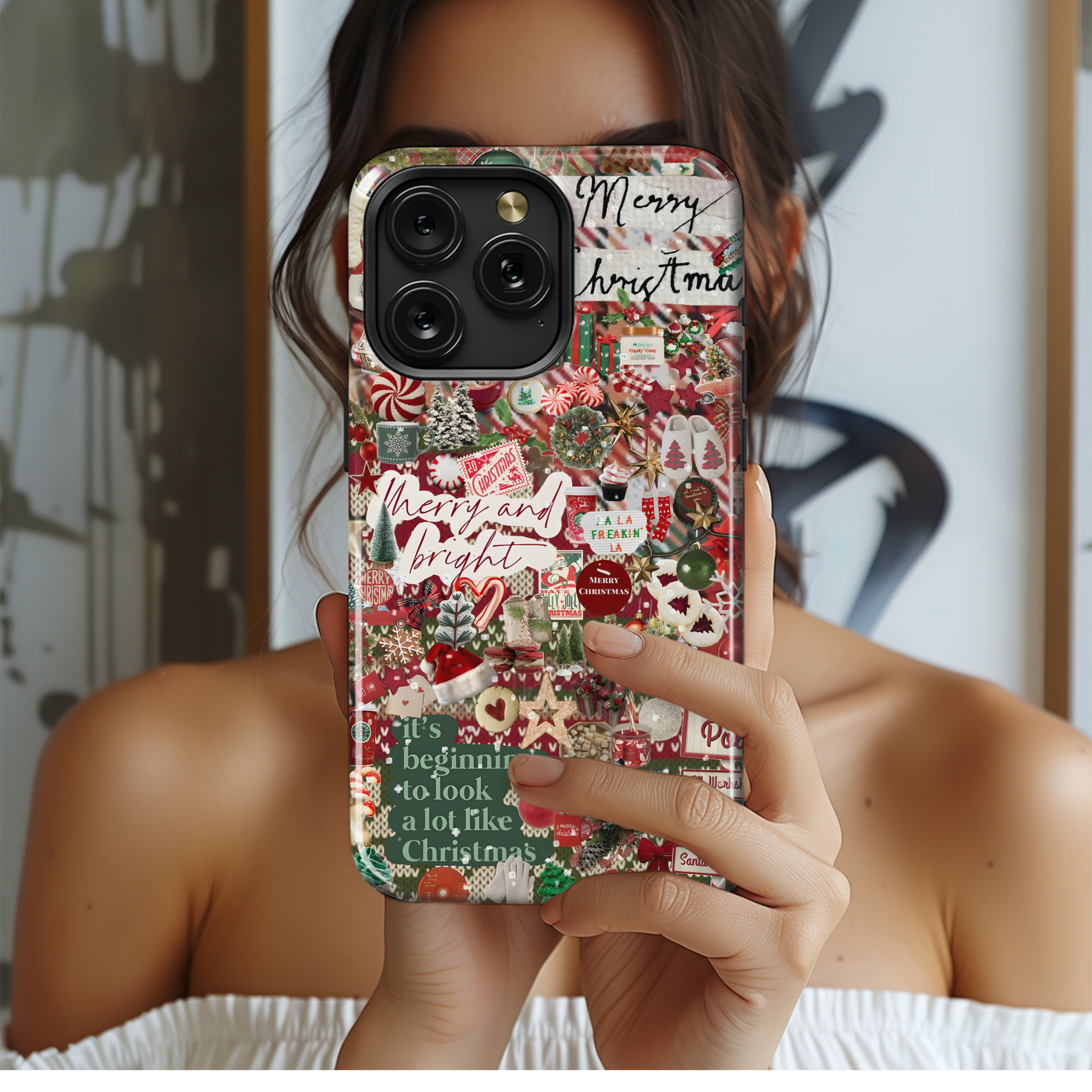 Christmas Collage Winter Phone Case iPhone Samsung Cover Pixel 2578