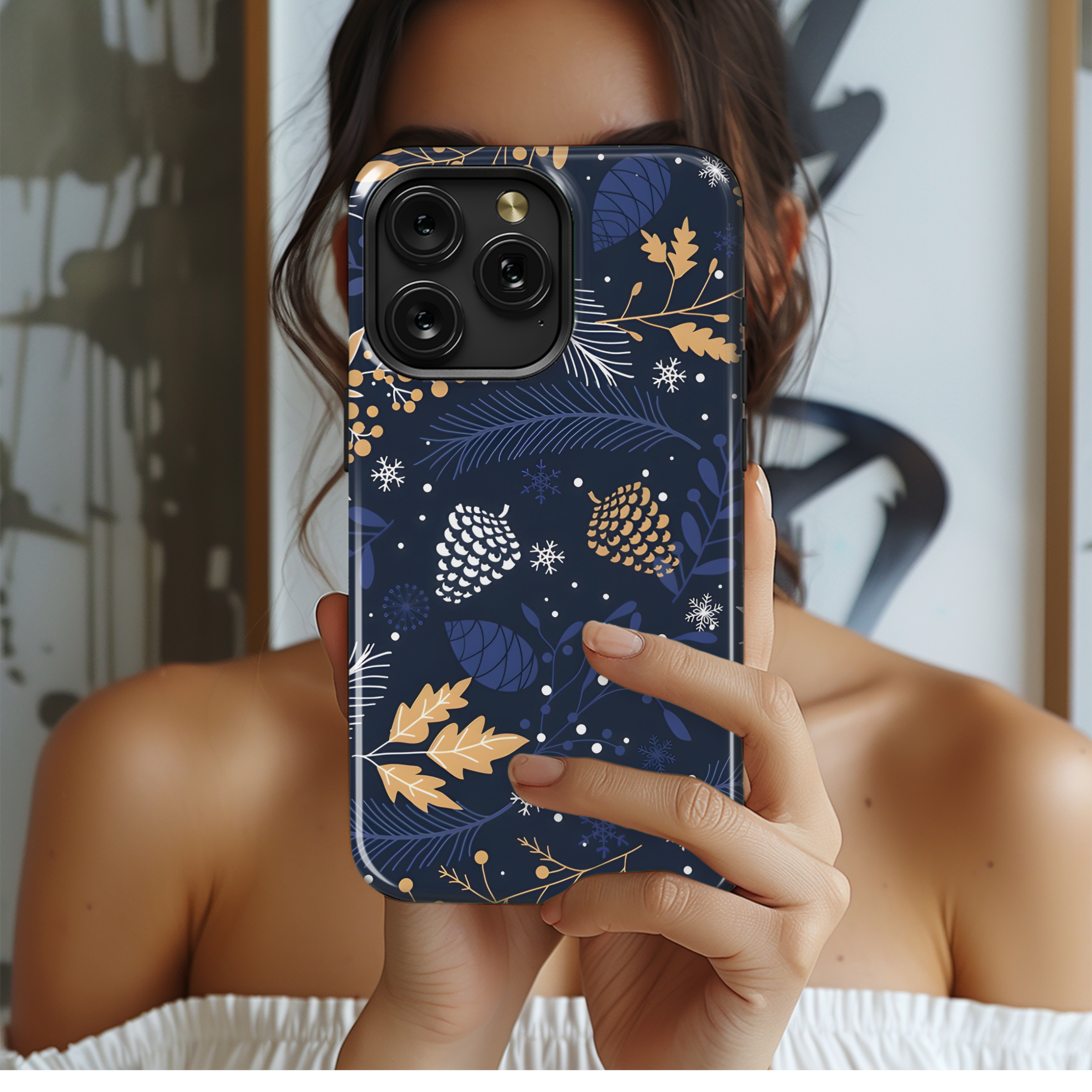 Christmas New Year Seamless Pattern Phone Case iPhone Samsung Cover Pixel 2320