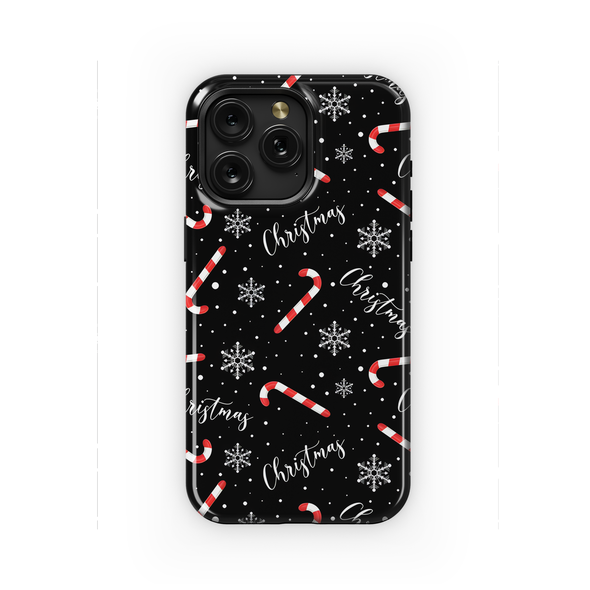 Christmas Pattern Candy Cane Snowflakes Phone Case iPhone Samsung Cover Pixel 2116