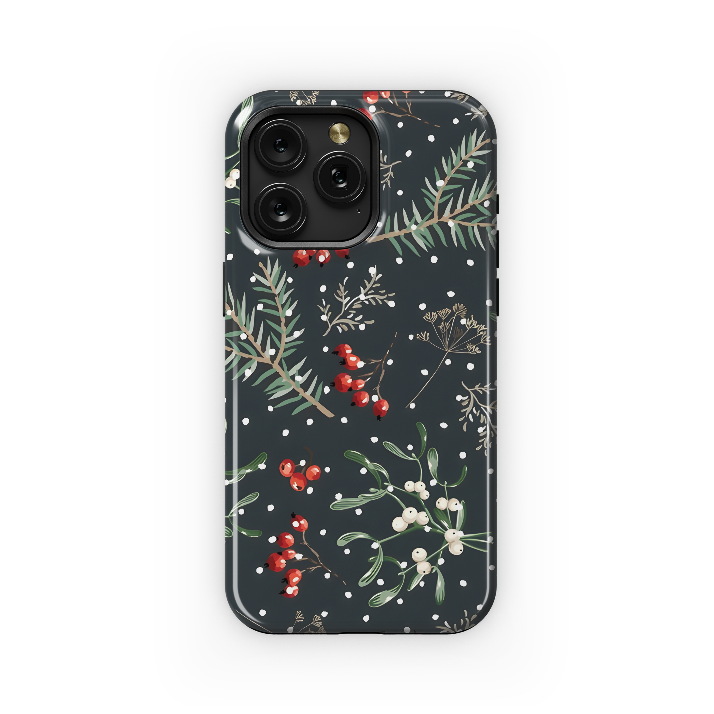 Christmas Seamless Pattern Mistletoe Phone Case iPhone Samsung Cover Pixel 2120