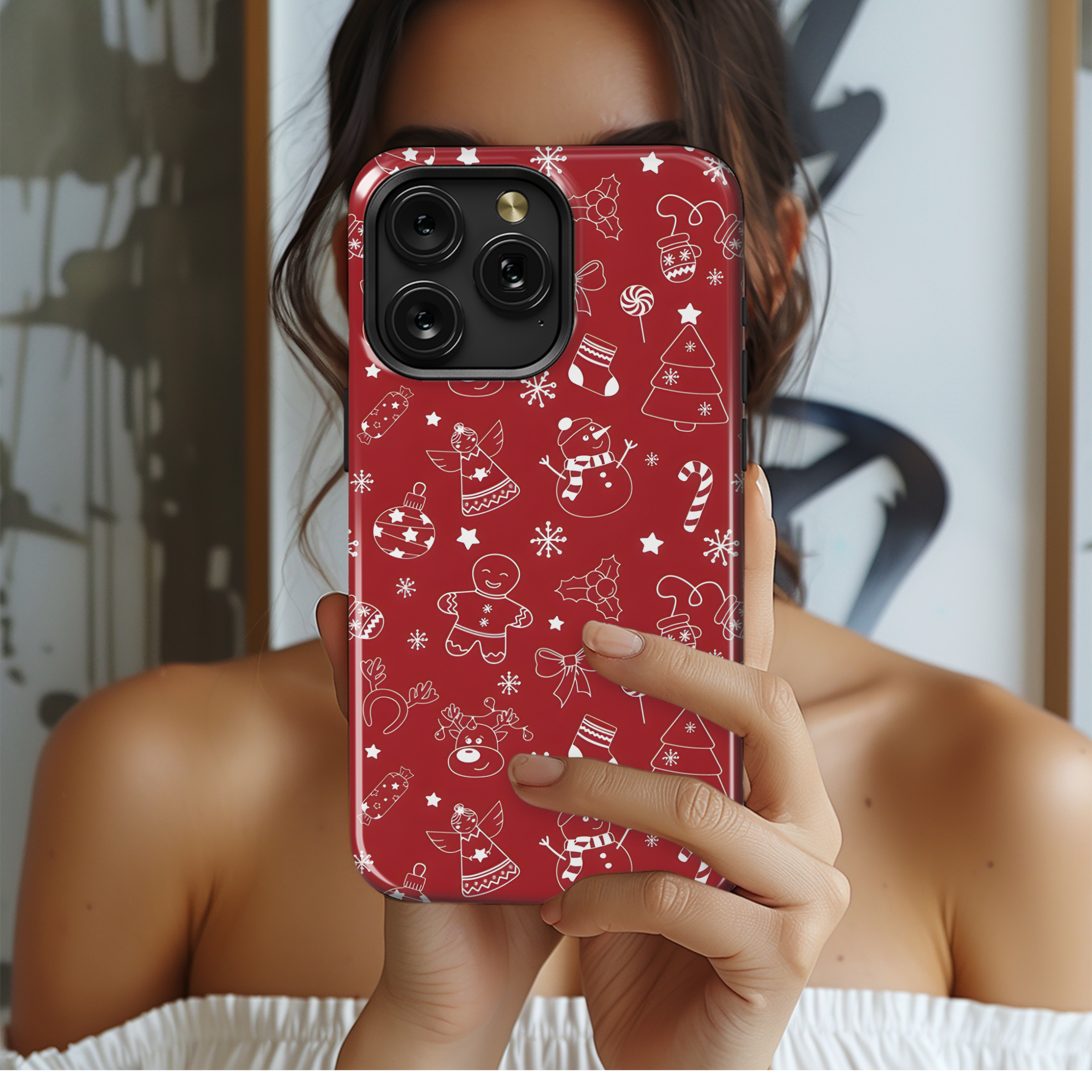 Christmas Seamless Pattern Phone Case iPhone Samsung Cover Pixel 2118