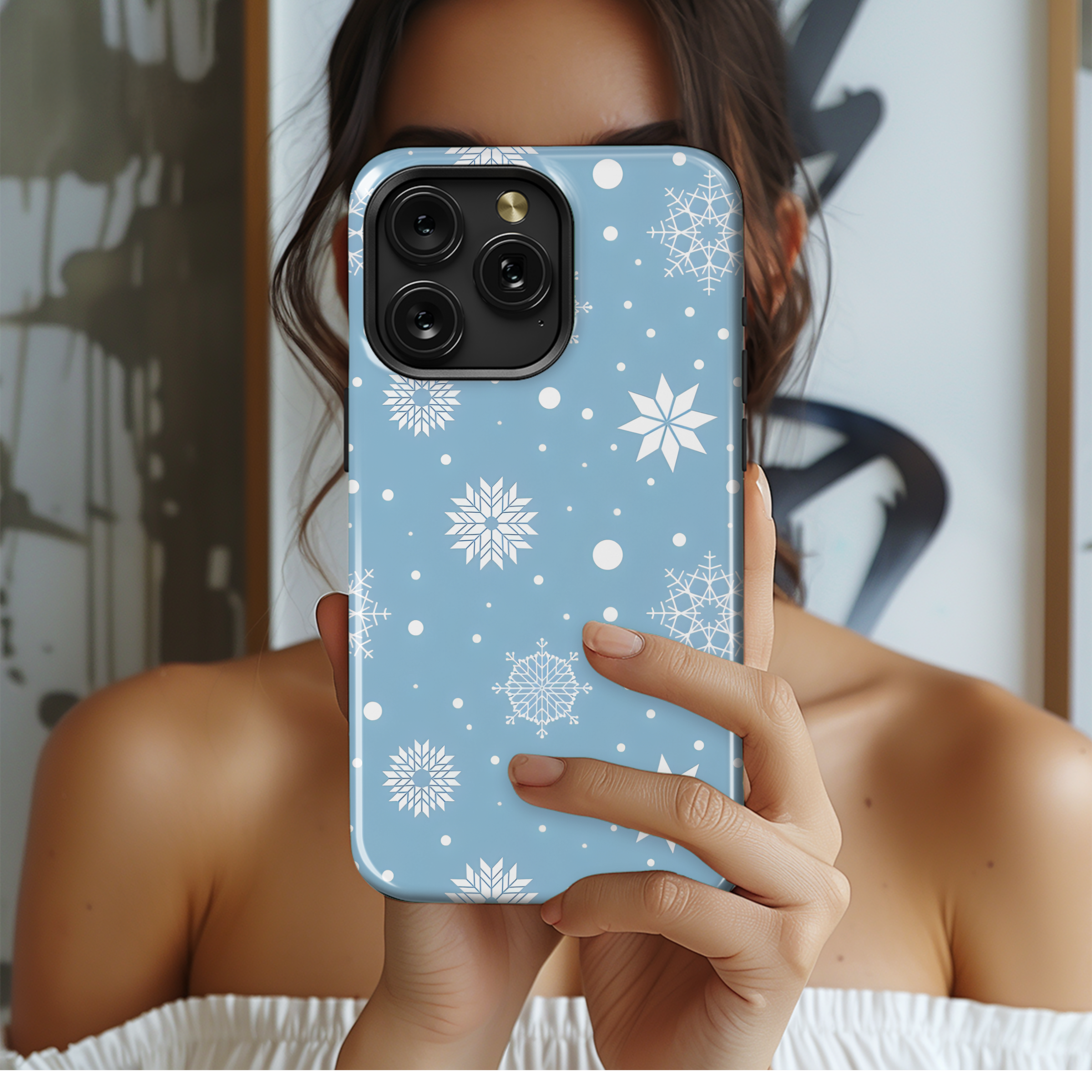 Christmas Snowflake Seamless Pattern Phone Case iPhone Samsung Cover Pixel 2117