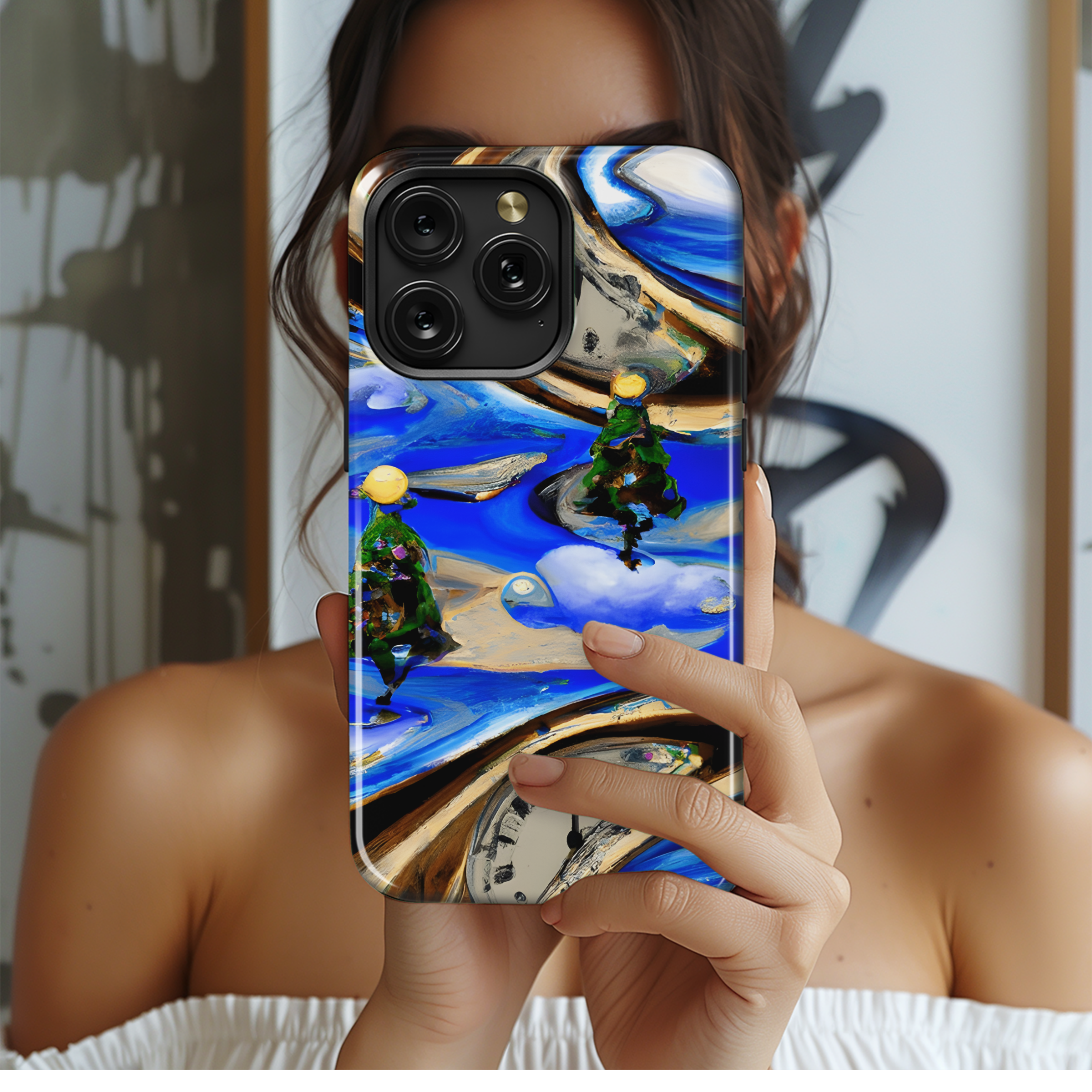 Christmas Surrealism Phone Case iPhone Samsung Cover Pixel 3378