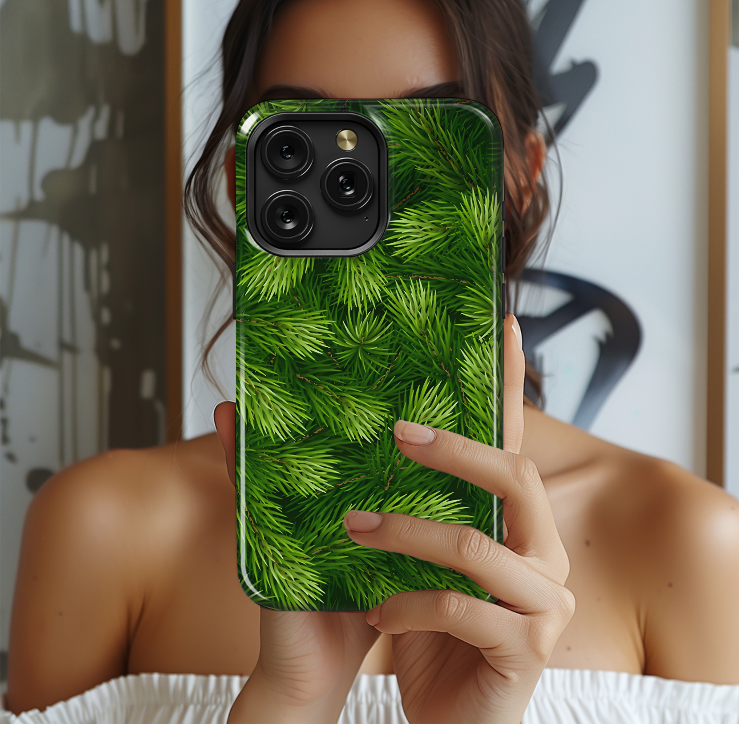 Christmas Tree Branch Phone Case iPhone Samsung Cover Pixel 2130