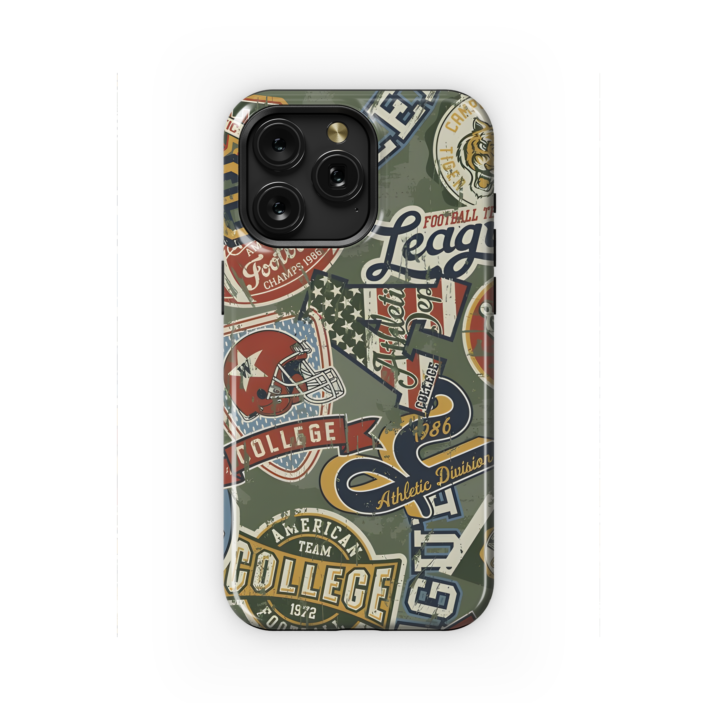 College Football Grunge Seamless Pattern Phone Case iPhone Samsung Cover Pixel 2368