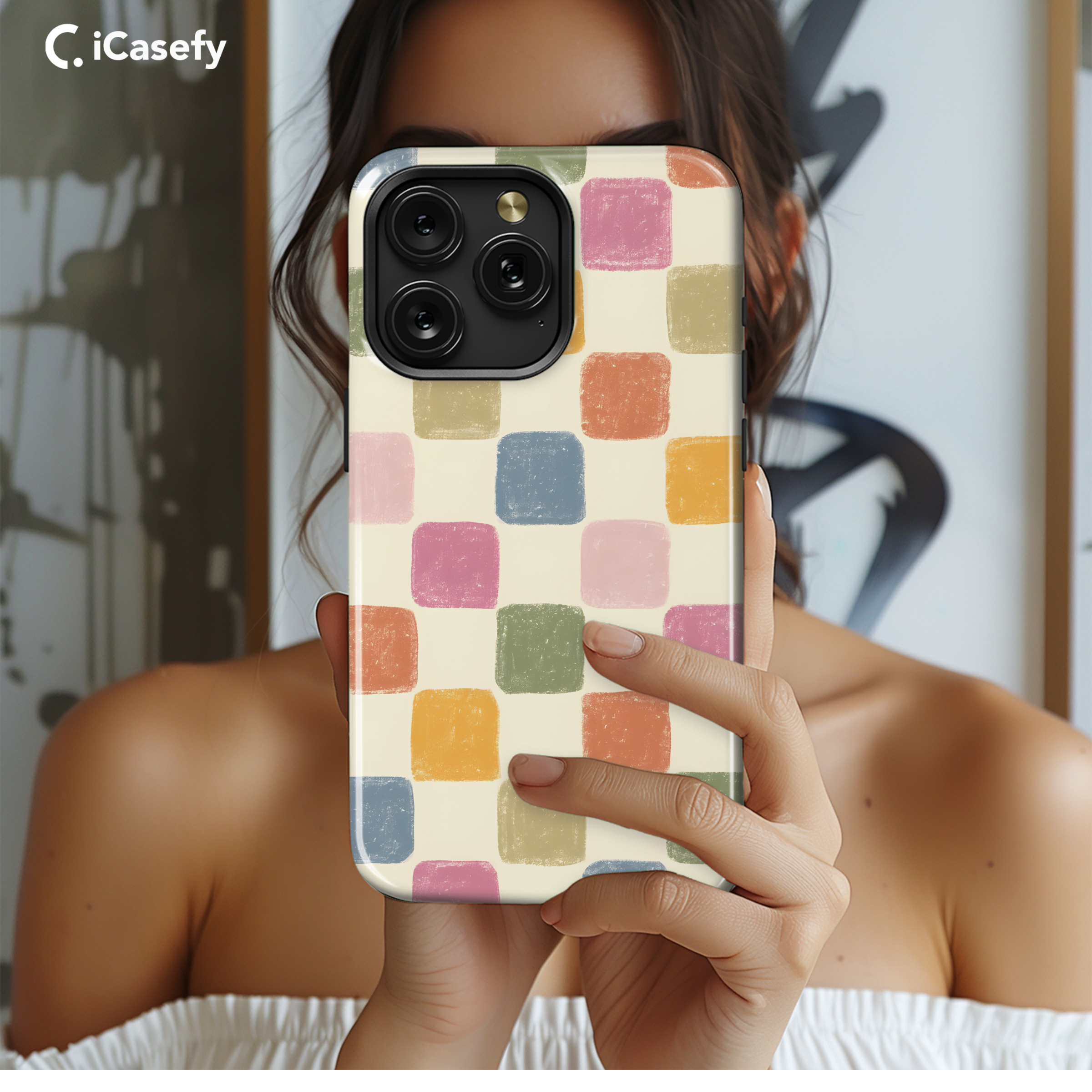 Colorful Checkered Phone Case iPhone Samsung Cover Pixel 1763