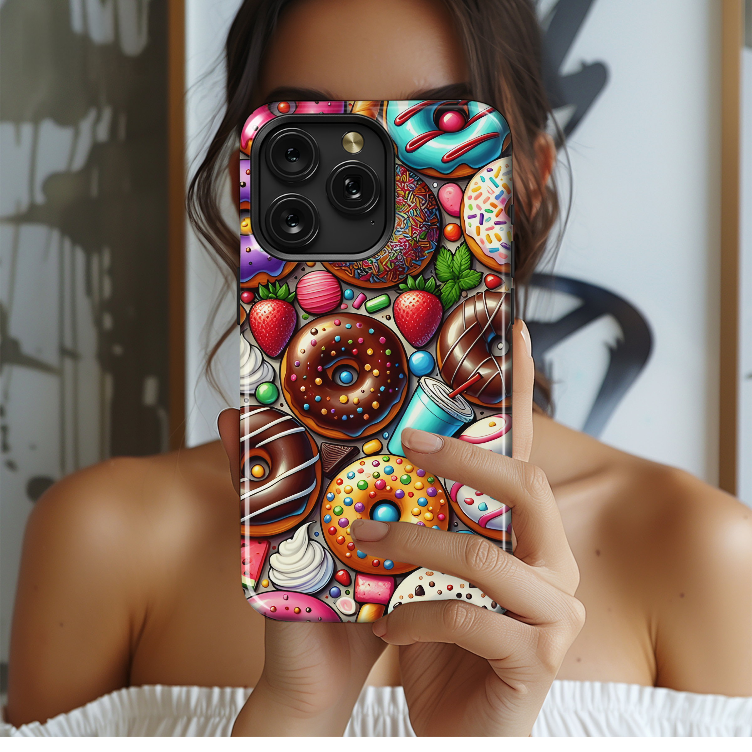 Colorful Donut Phone Case iPhone Samsung Cover Pixel 2883