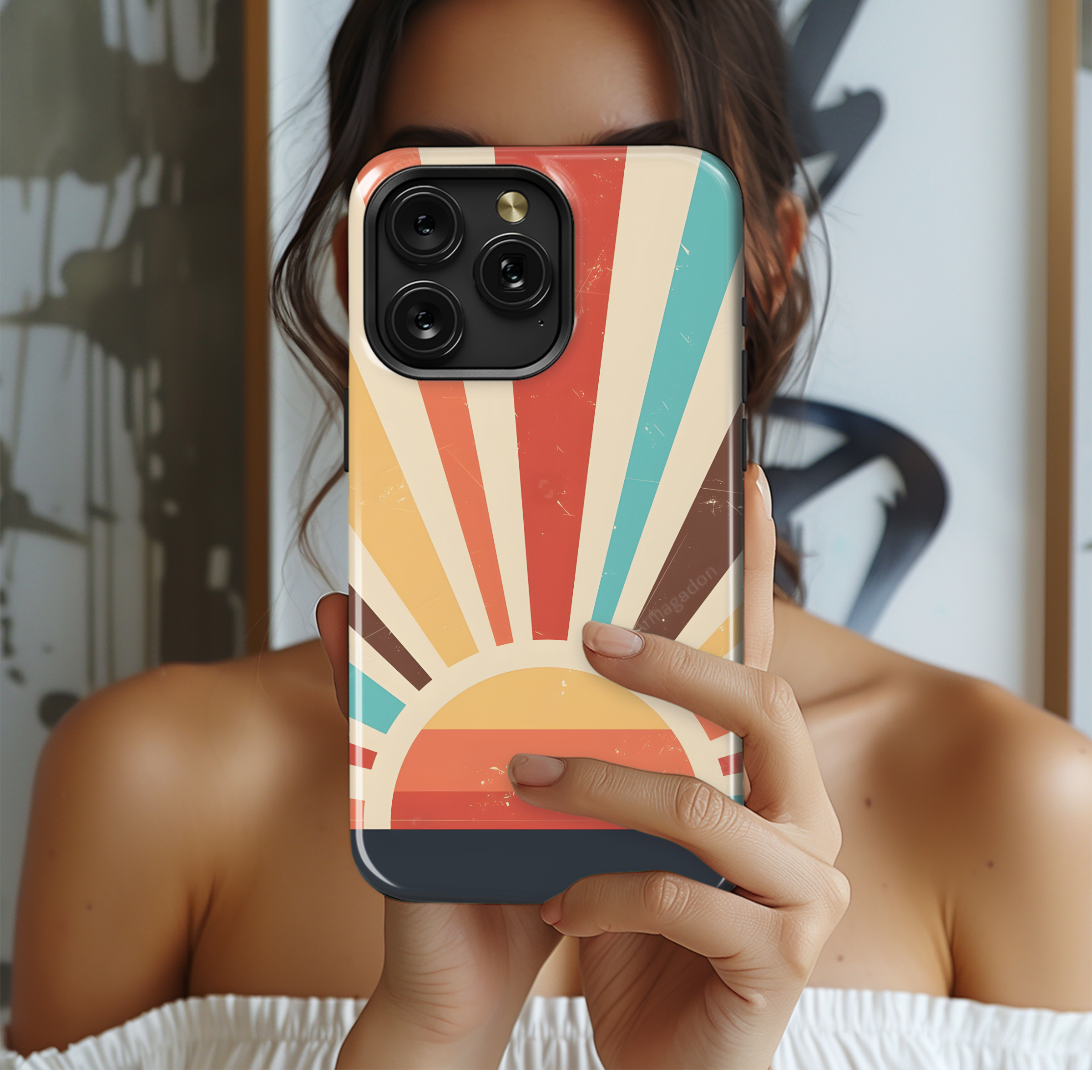 Colorful Grunge Sunburst Phone Case iPhone Samsung Cover Pixel 2525