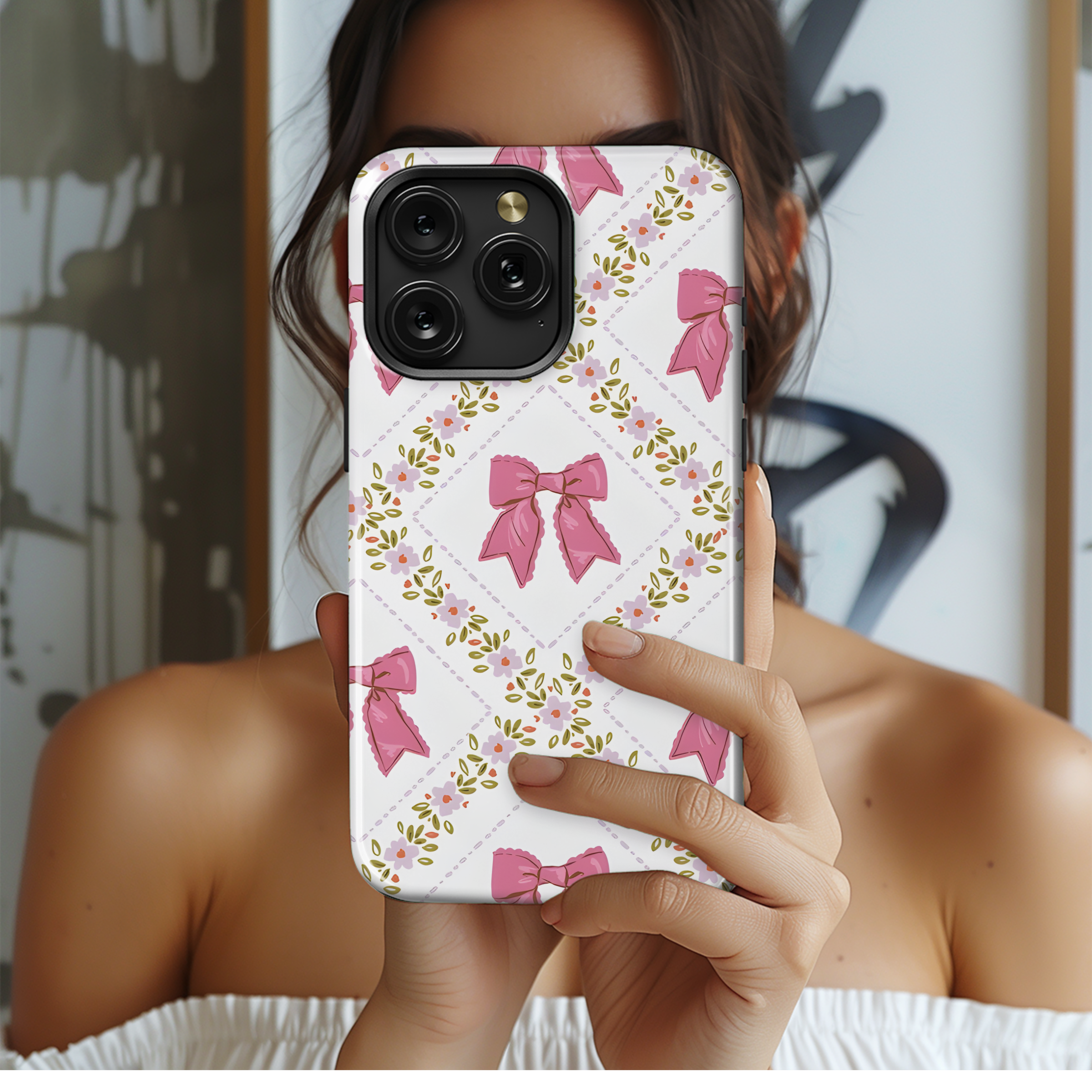 Coquette Bows Seamless Pattern Phone Case iPhone Samsung Cover Pixel 2175