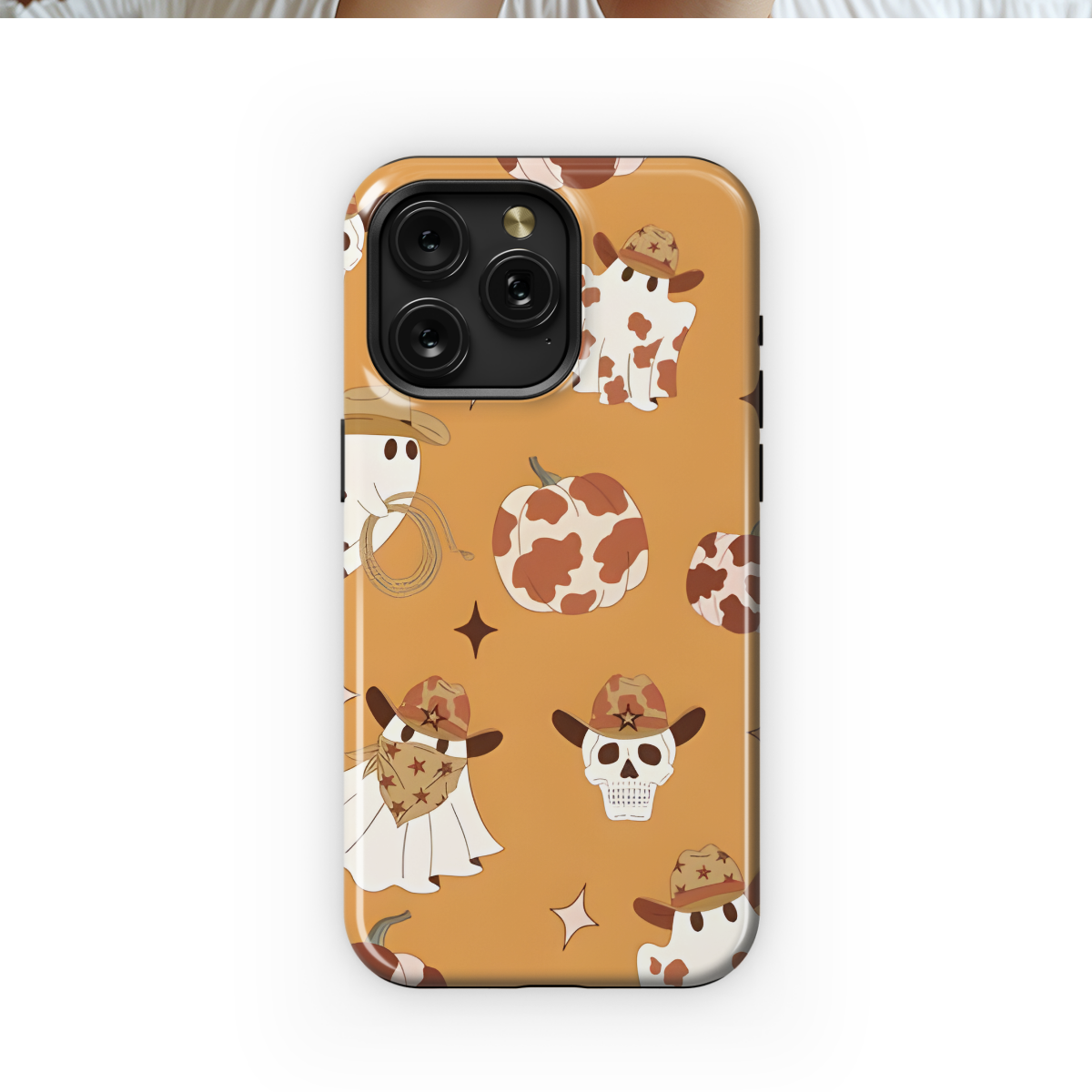 Country Western Cow Print Ghosts Phone Case iPhone Samsung Cover Pixel 1698