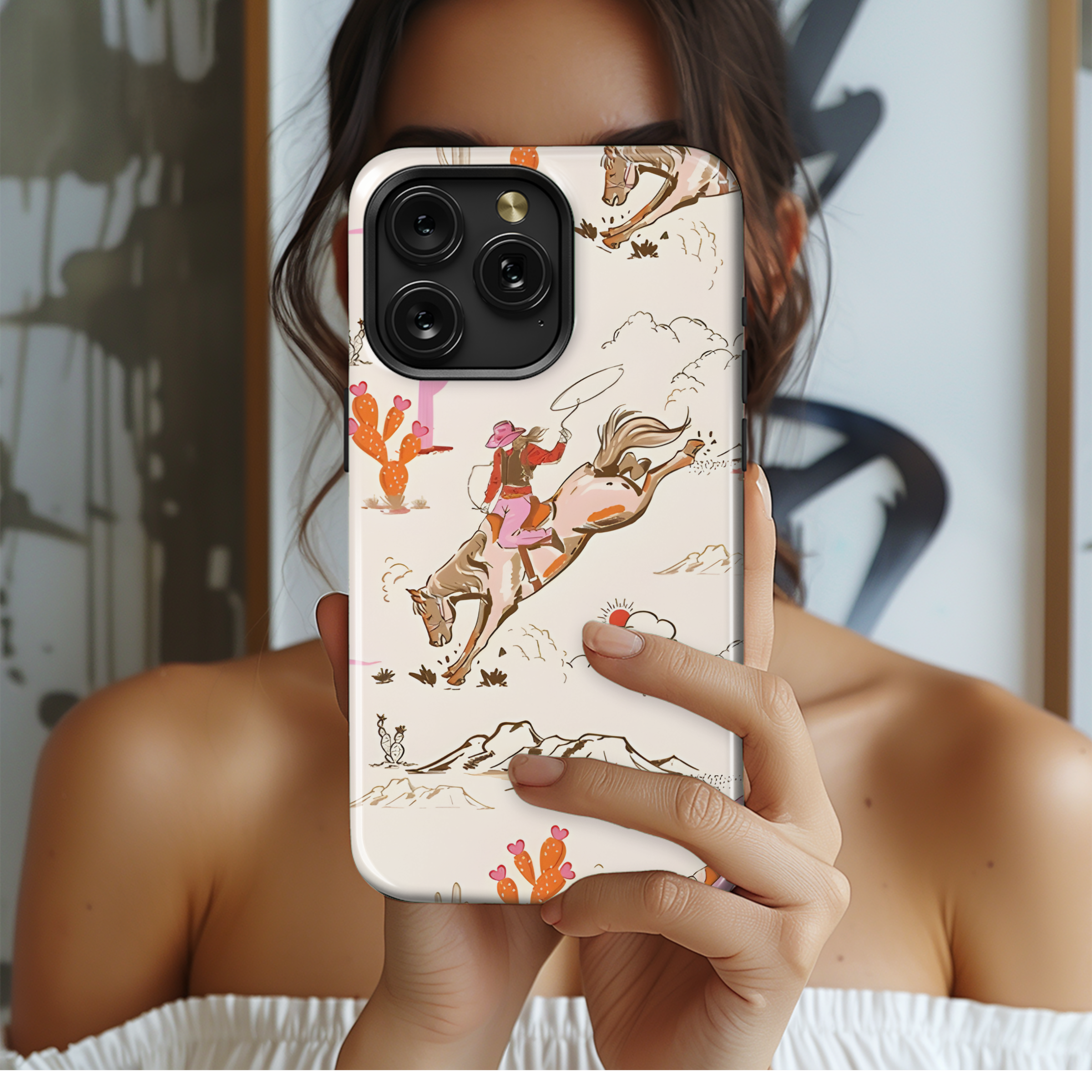 Cowboy Cowgirl Horse Phone Case iPhone Samsung Cover Pixel 2605