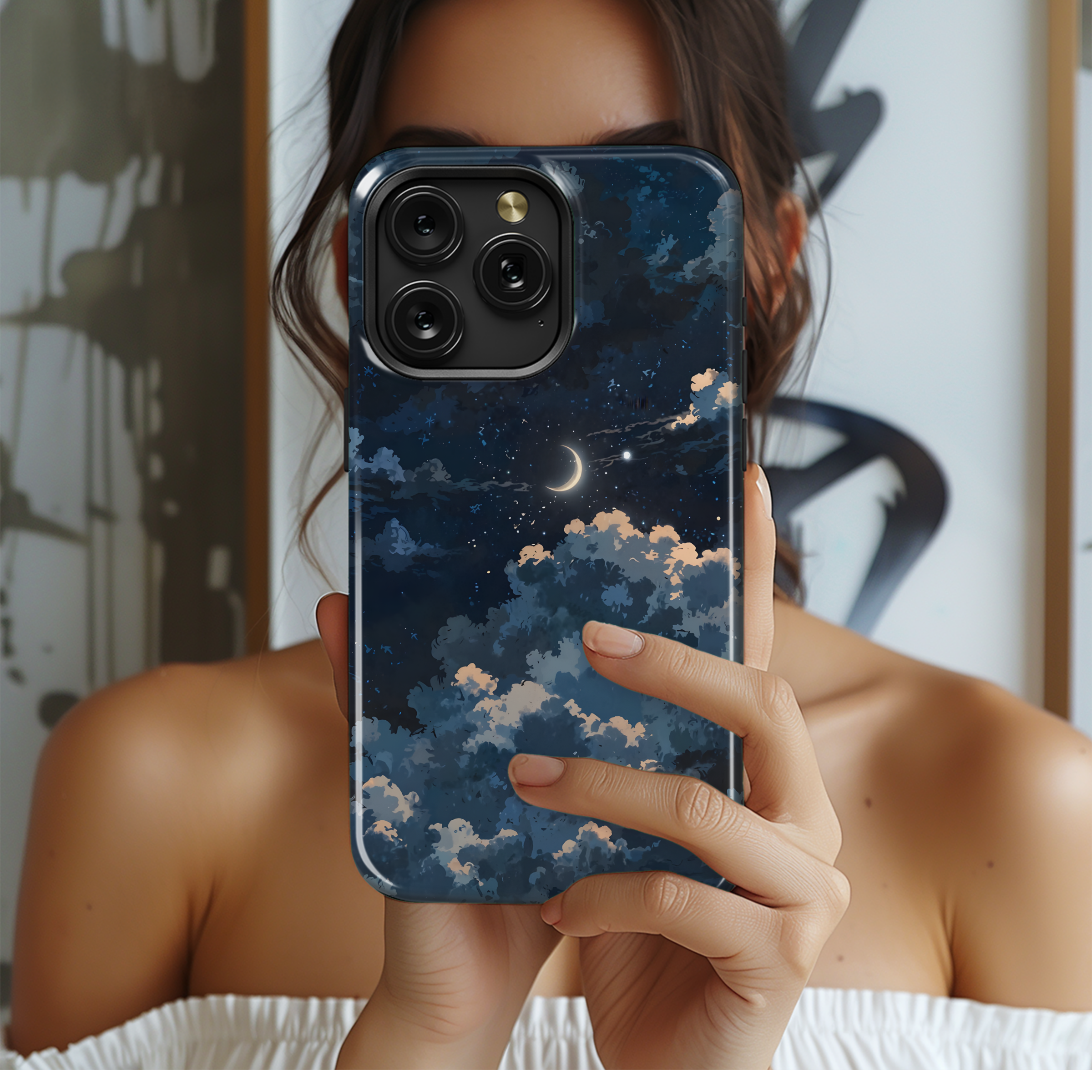 Crescent Moon Night Sky
 Phone Case iPhone Samsung Cover Pixel 3992