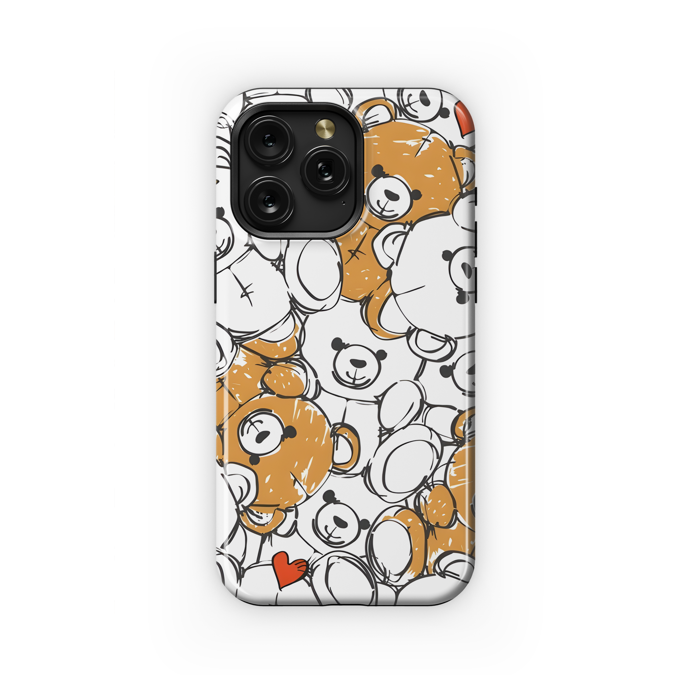 Cute Bear Sketch Phone Case iPhone Samsung Cover Pixel 2470