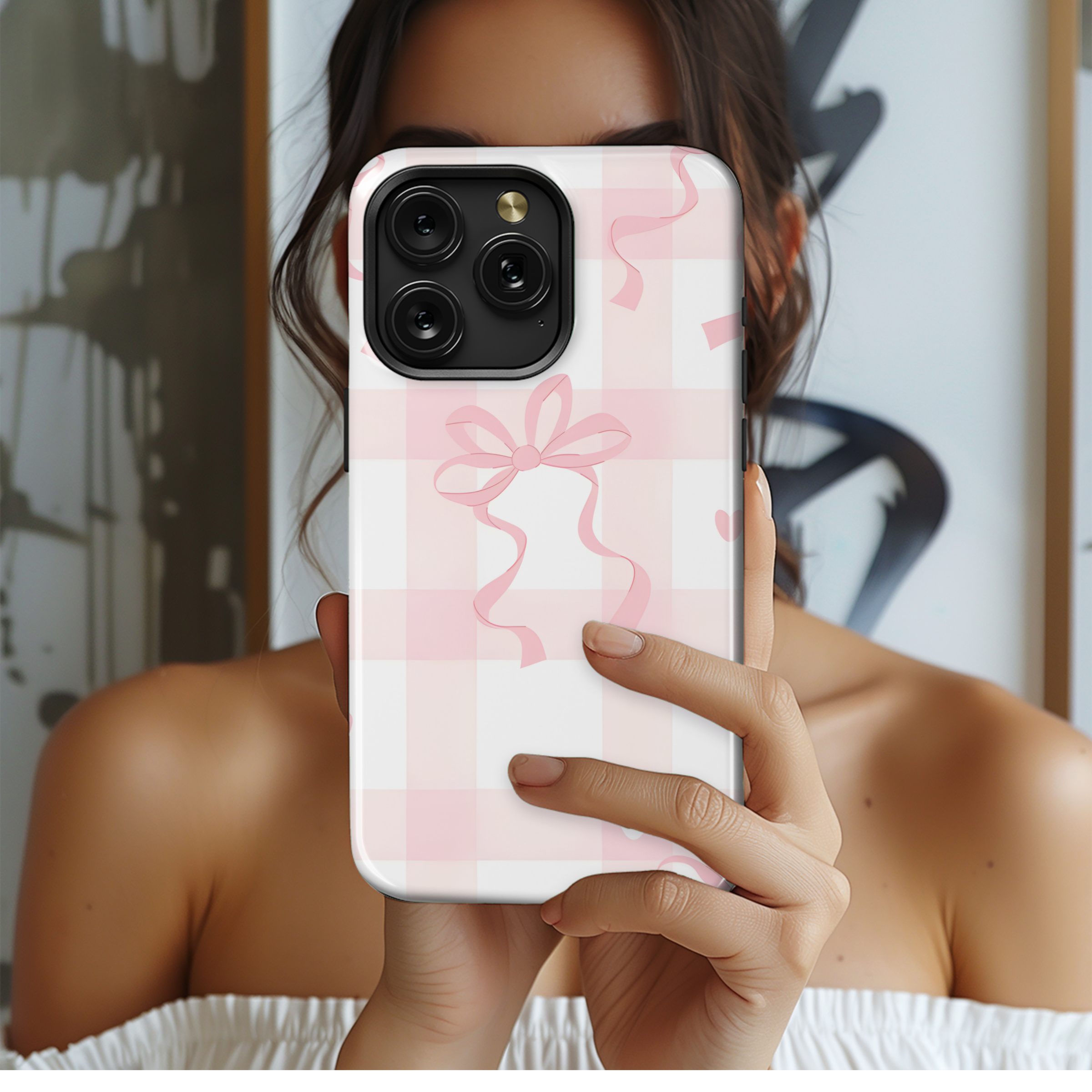 Cute Coquette Ribbon Pattern Phone Case iPhone Samsung Cover Pixel 2176