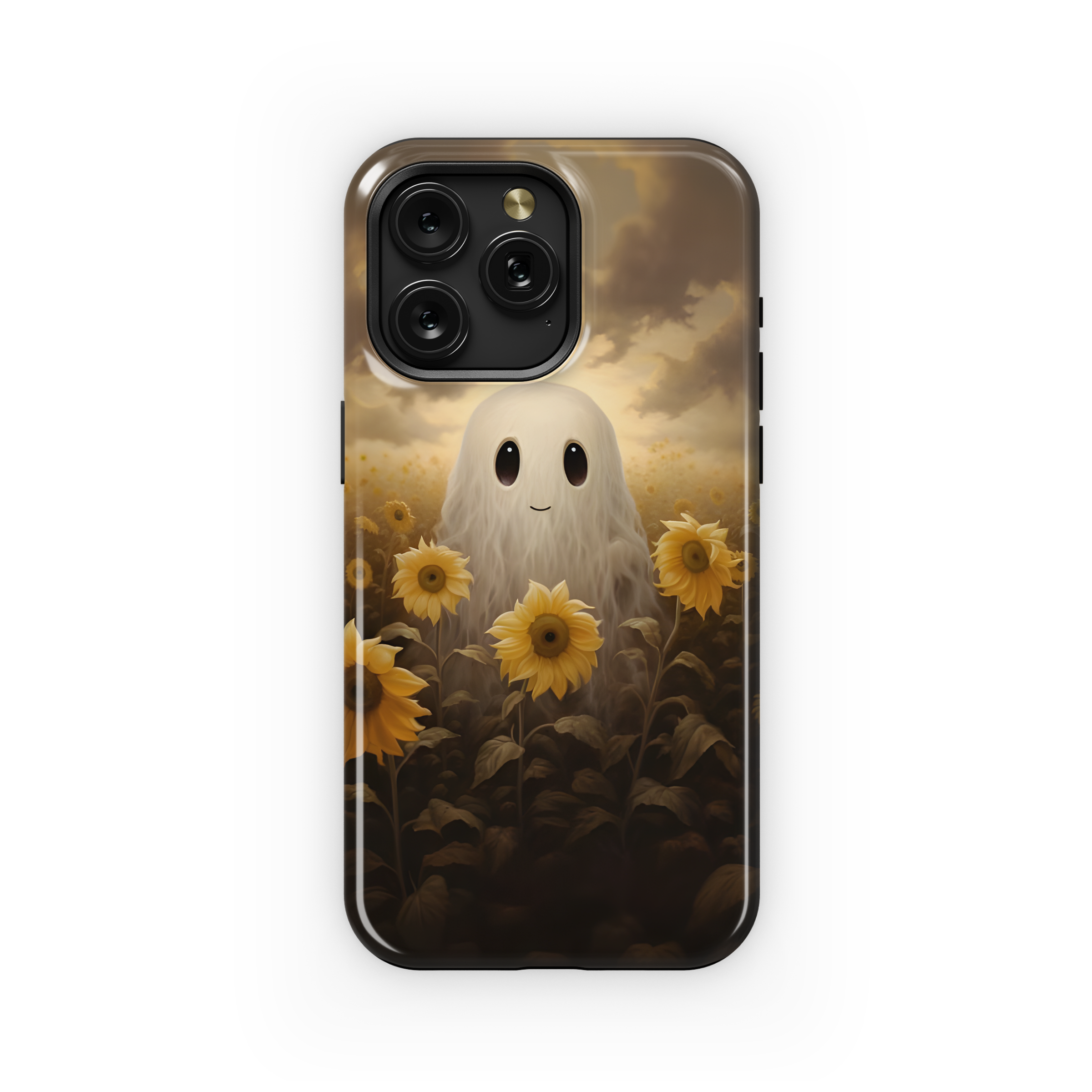 Cute Ghost in Sunflower Field Phone Case iPhone Samsung Cover Pixel 2043