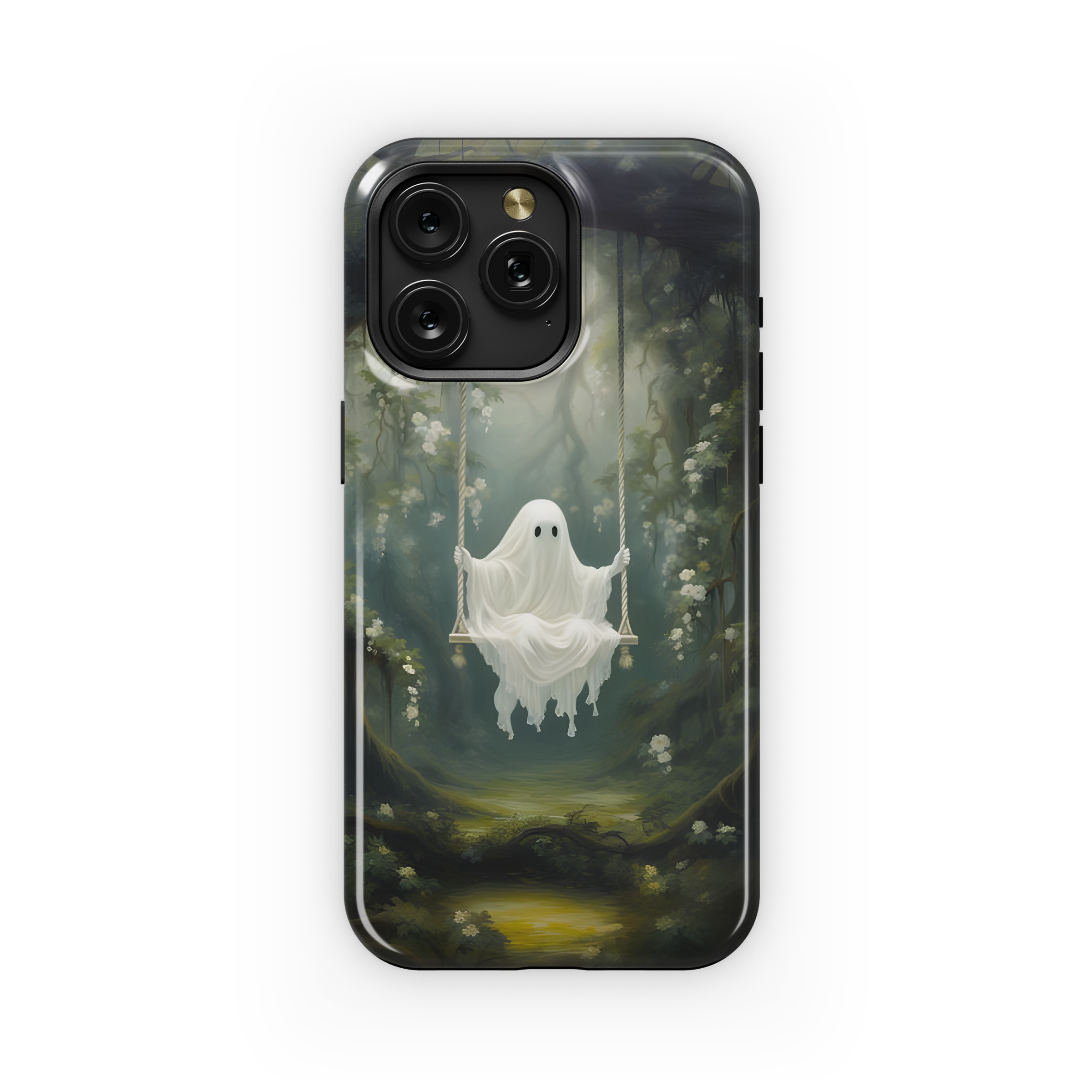 Cute Ghost on a Swing Phone Case iPhone Samsung Cover Pixel 2044