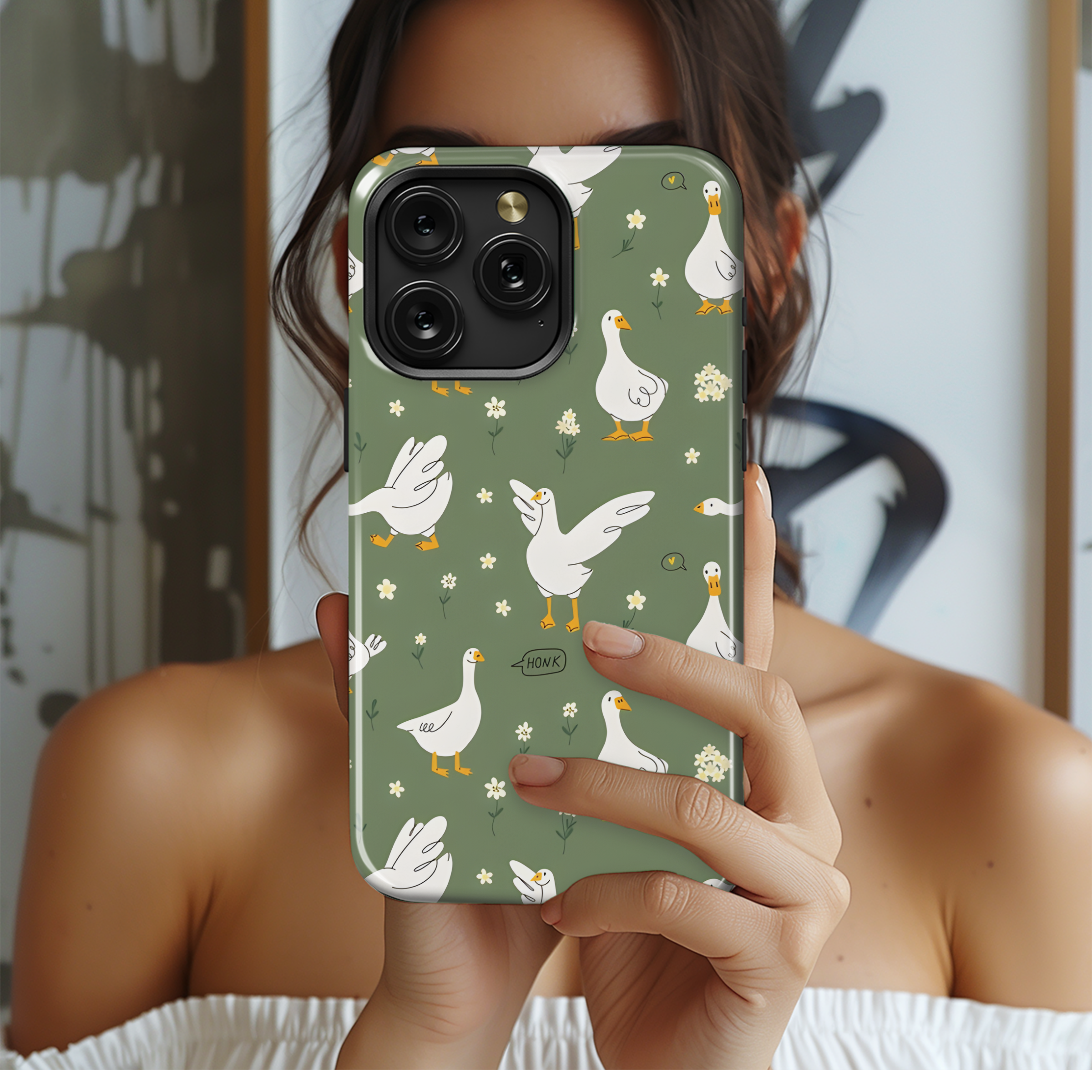 Cute Goose Phone Case iPhone Samsung Cover Pixel 2680