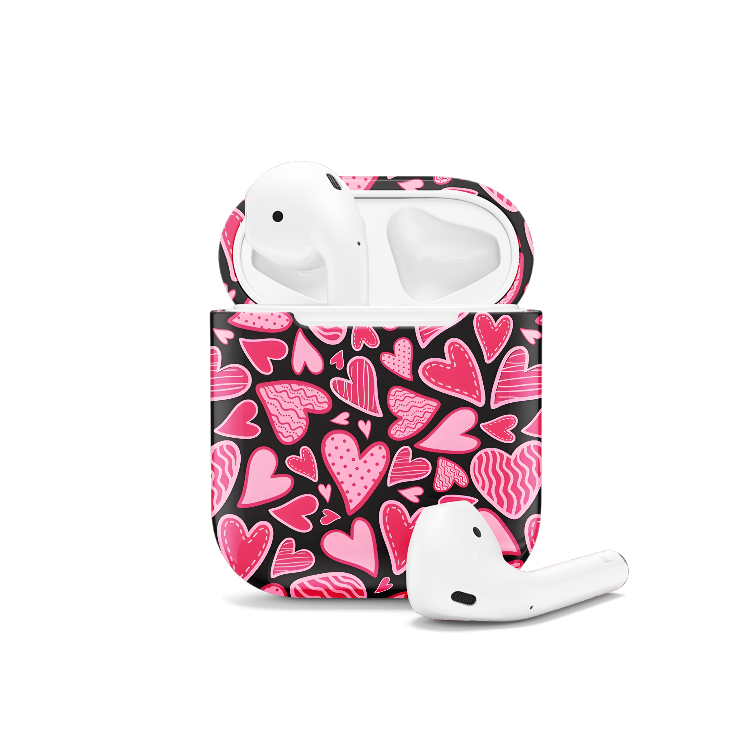 Cute Hearts Pattern AirPods Case AirPods Pro AirPods Pro 2 AirPods 3 AirPods 2 Glossy 2144