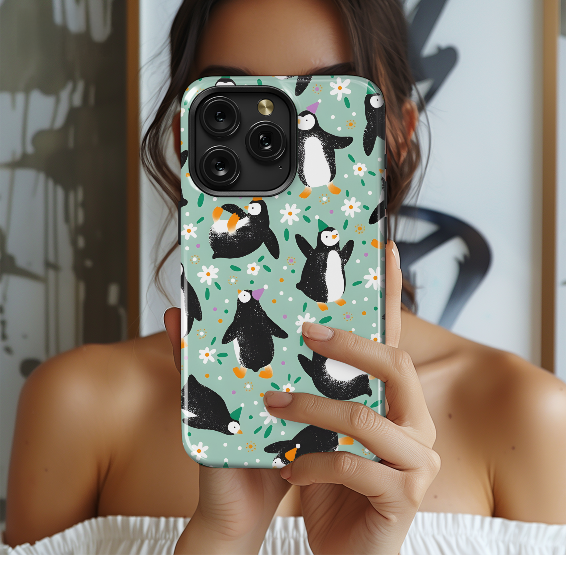 Cute Penguin Phone Case iPhone Samsung Cover Pixel 2624