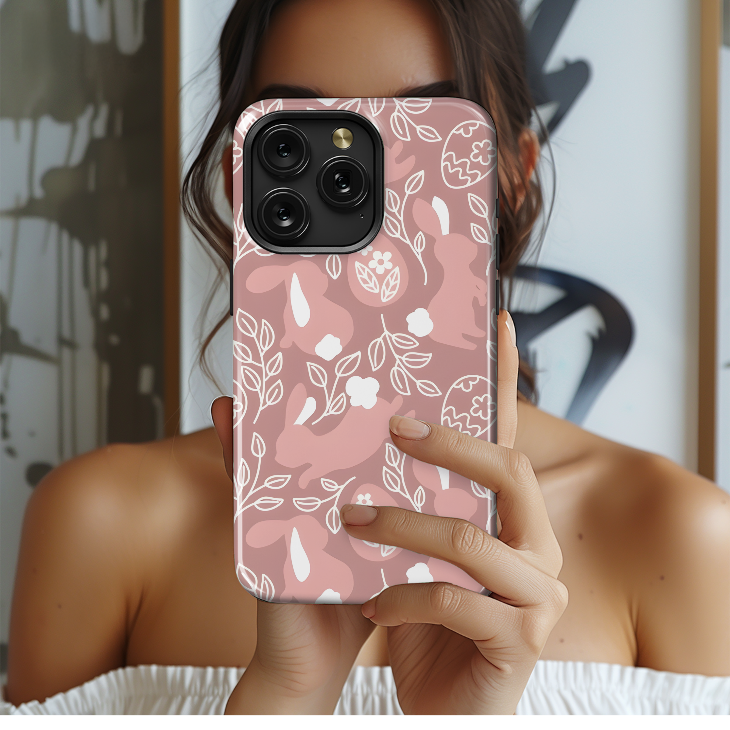 Cute Rabbit Easter Phone Case iPhone Samsung Cover Pixel 2797