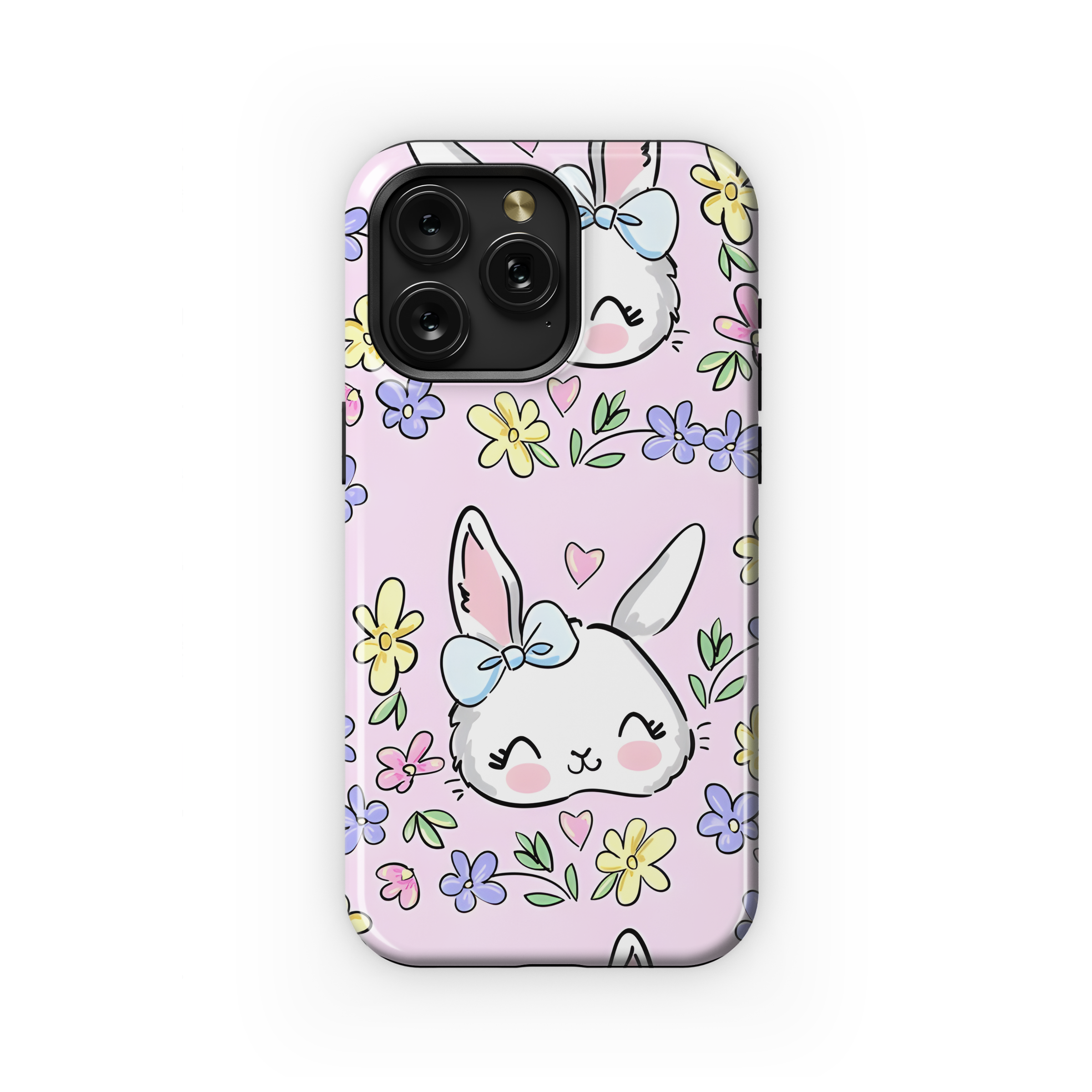 Cute Rabbit Flower Phone Case iPhone Samsung Cover Pixel 2796