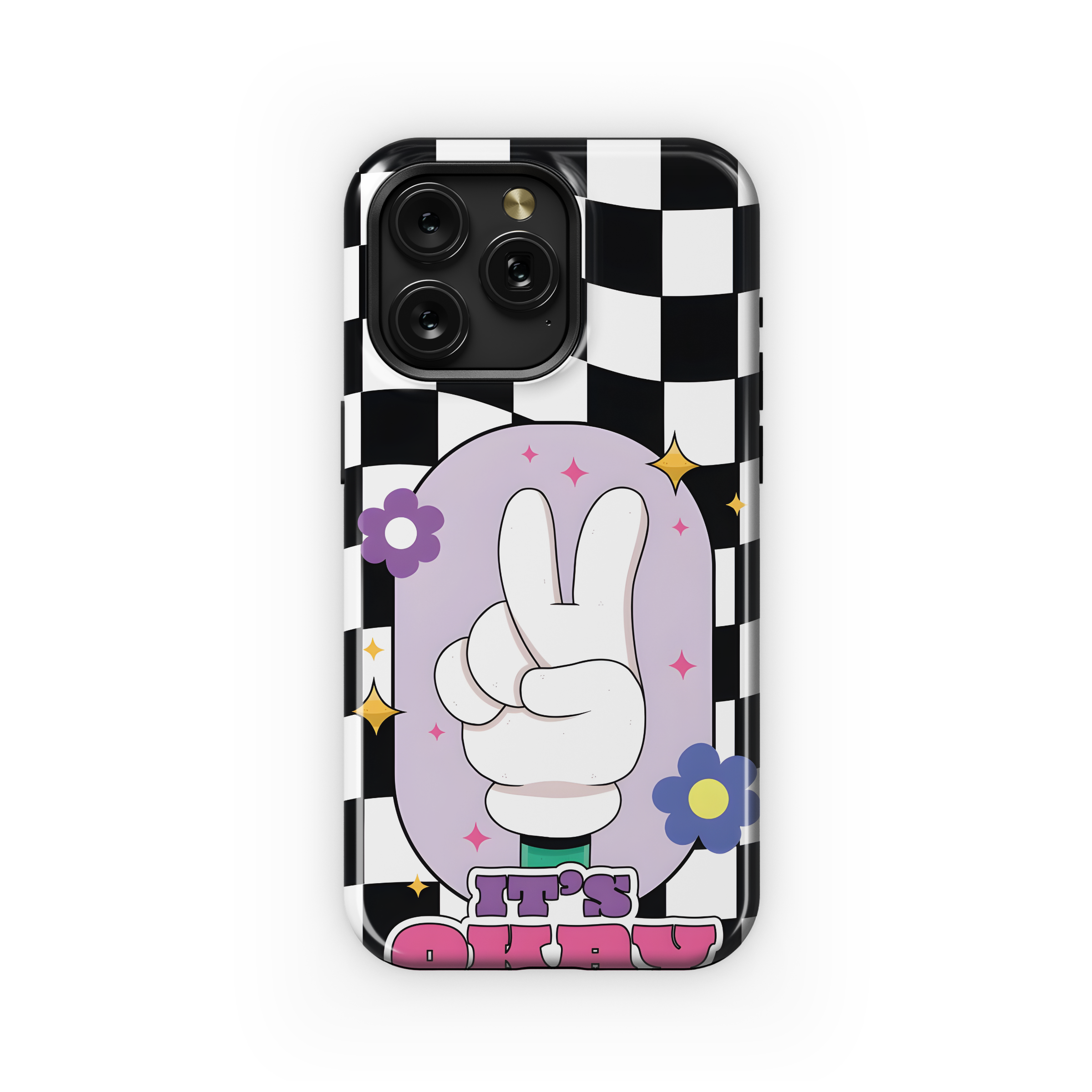 Cute Y2k Checkered Wavy Phone Case iPhone Samsung Cover Pixel 2057