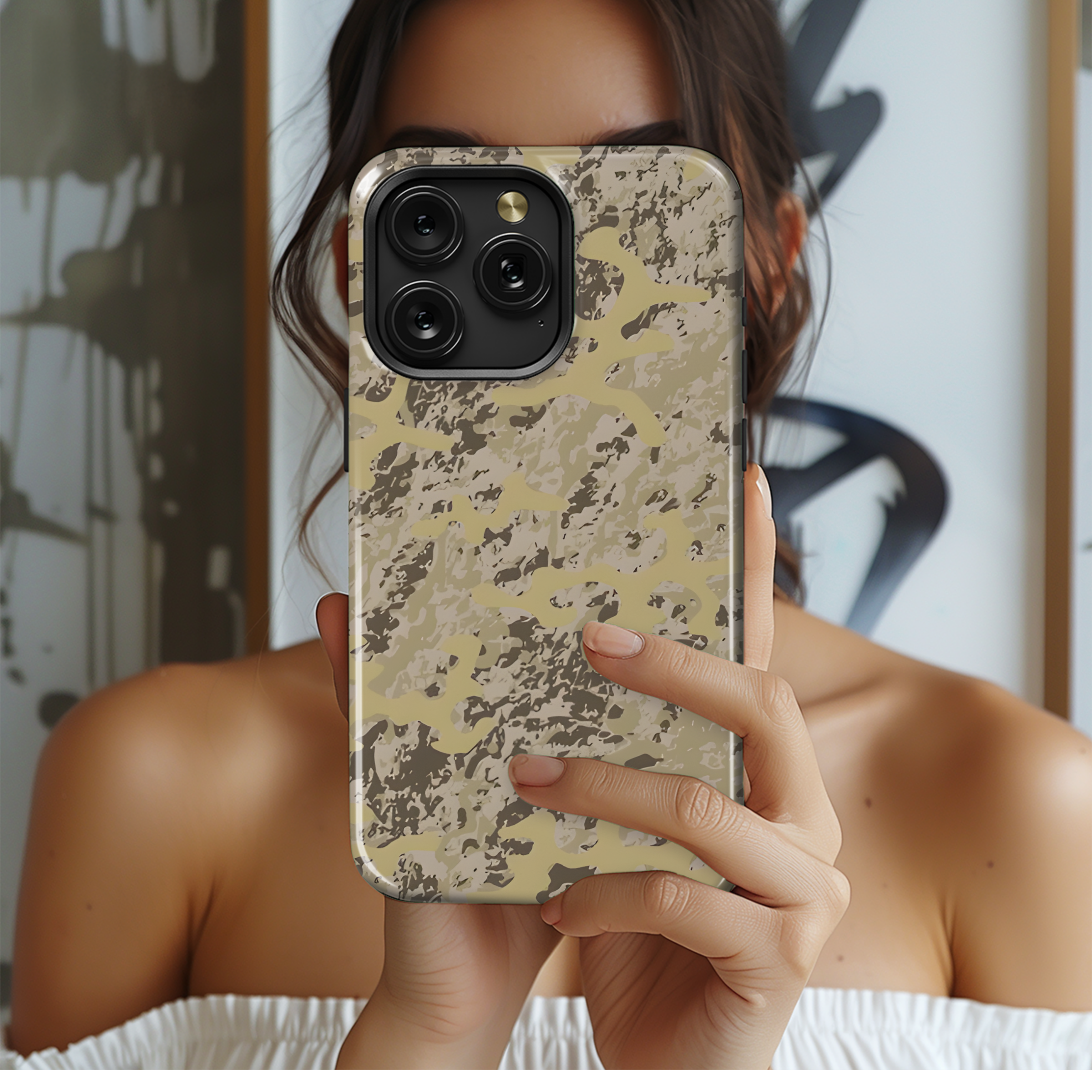 Desert Khaki Camouflage Phone Case iPhone Samsung Cover Pixel 2210