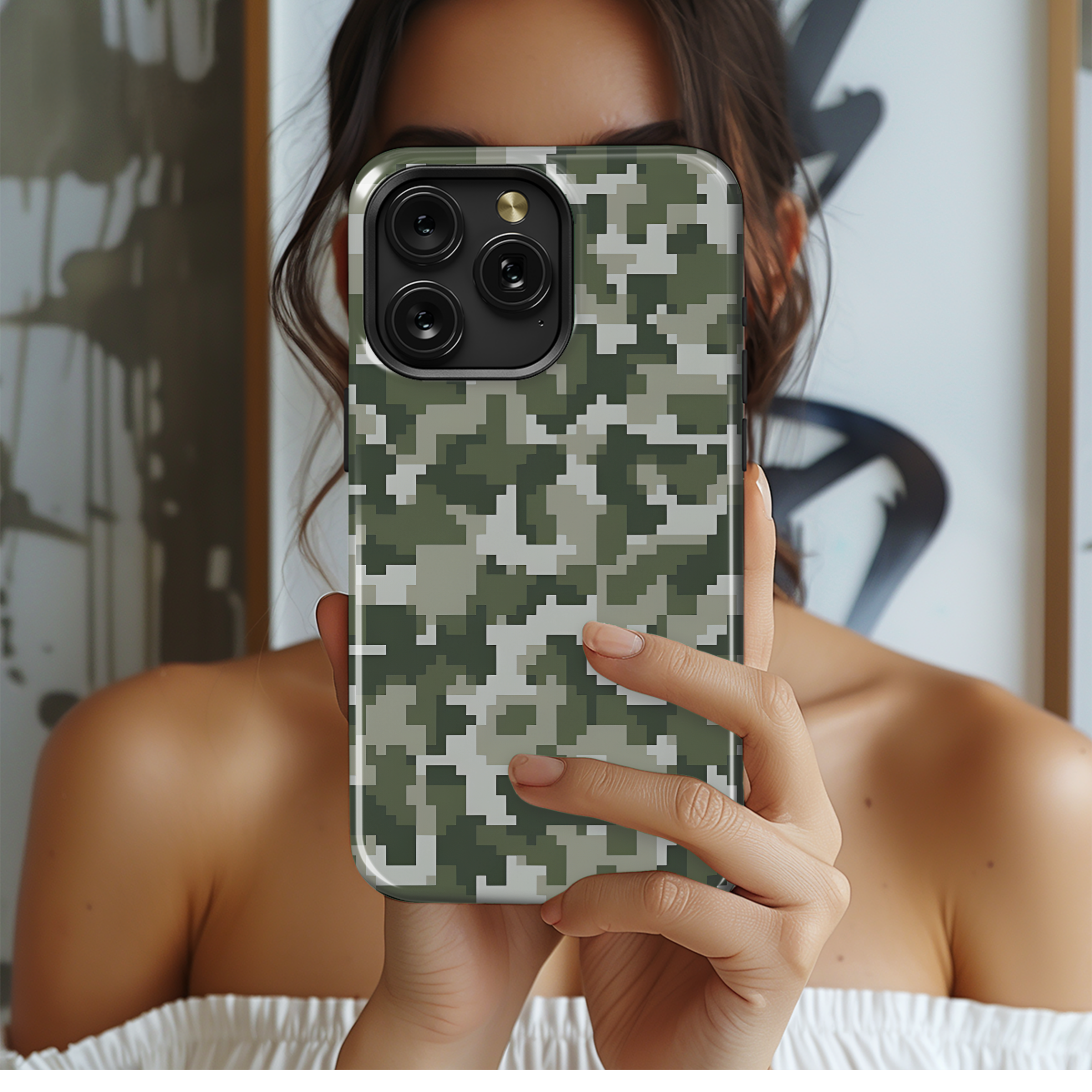 Digital Camouflage Pattern Phone Case iPhone Samsung Cover Pixel 2201